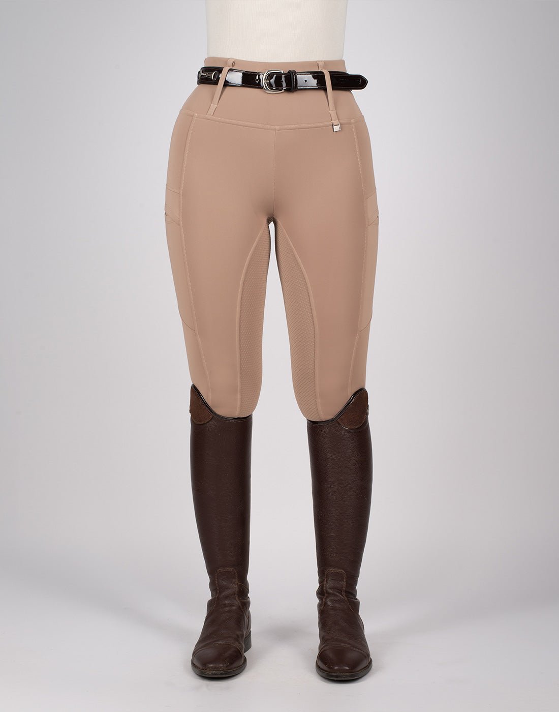 HORZEHOODS® Oatmeal Luxe Quick Dry ContraFlex Leggings - With Pocket - Horzehoods5056725016692