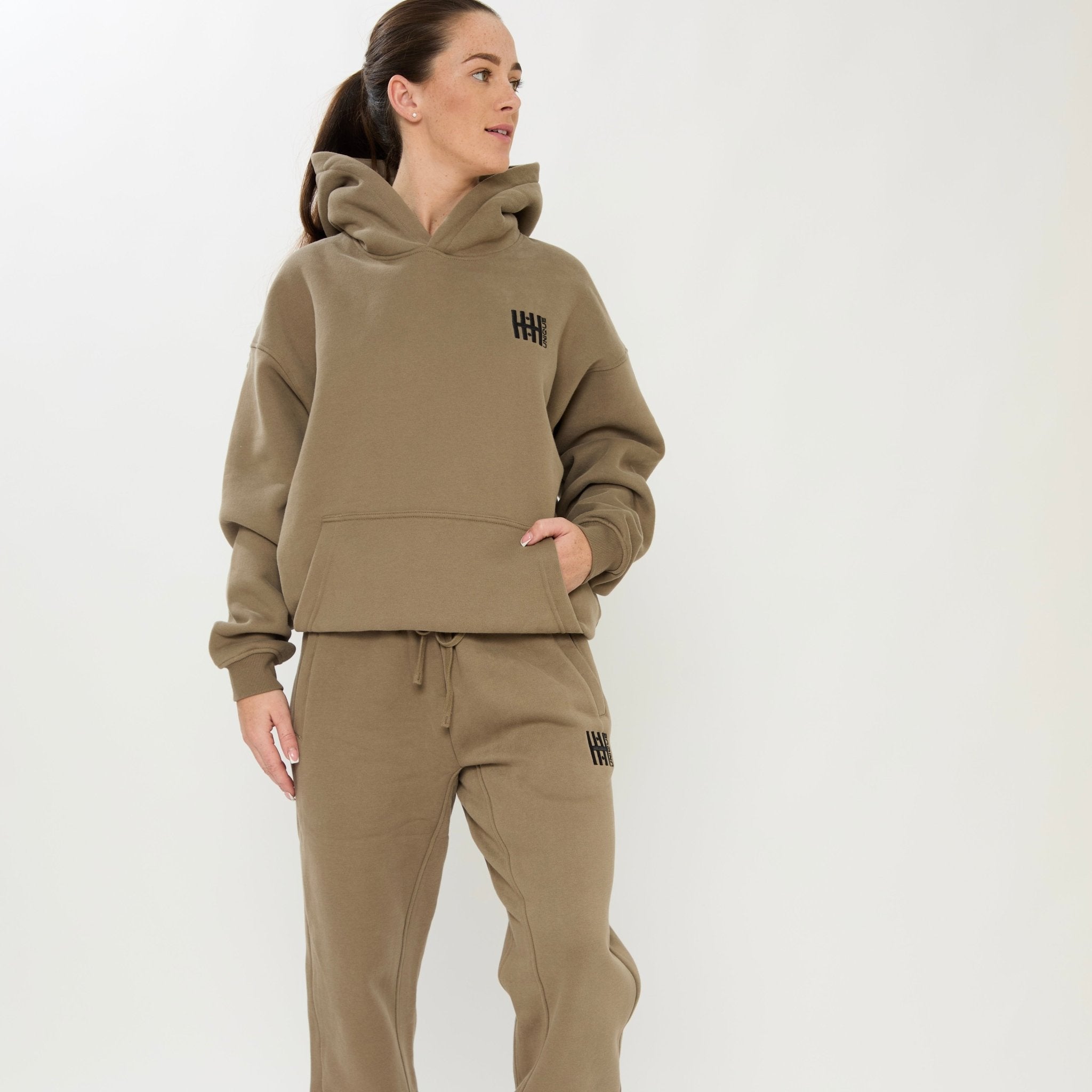 HORZEHOODS® Olive Basicz Oversized 'Horses make me Happy' Hoodie - Horzehoods5056725021528