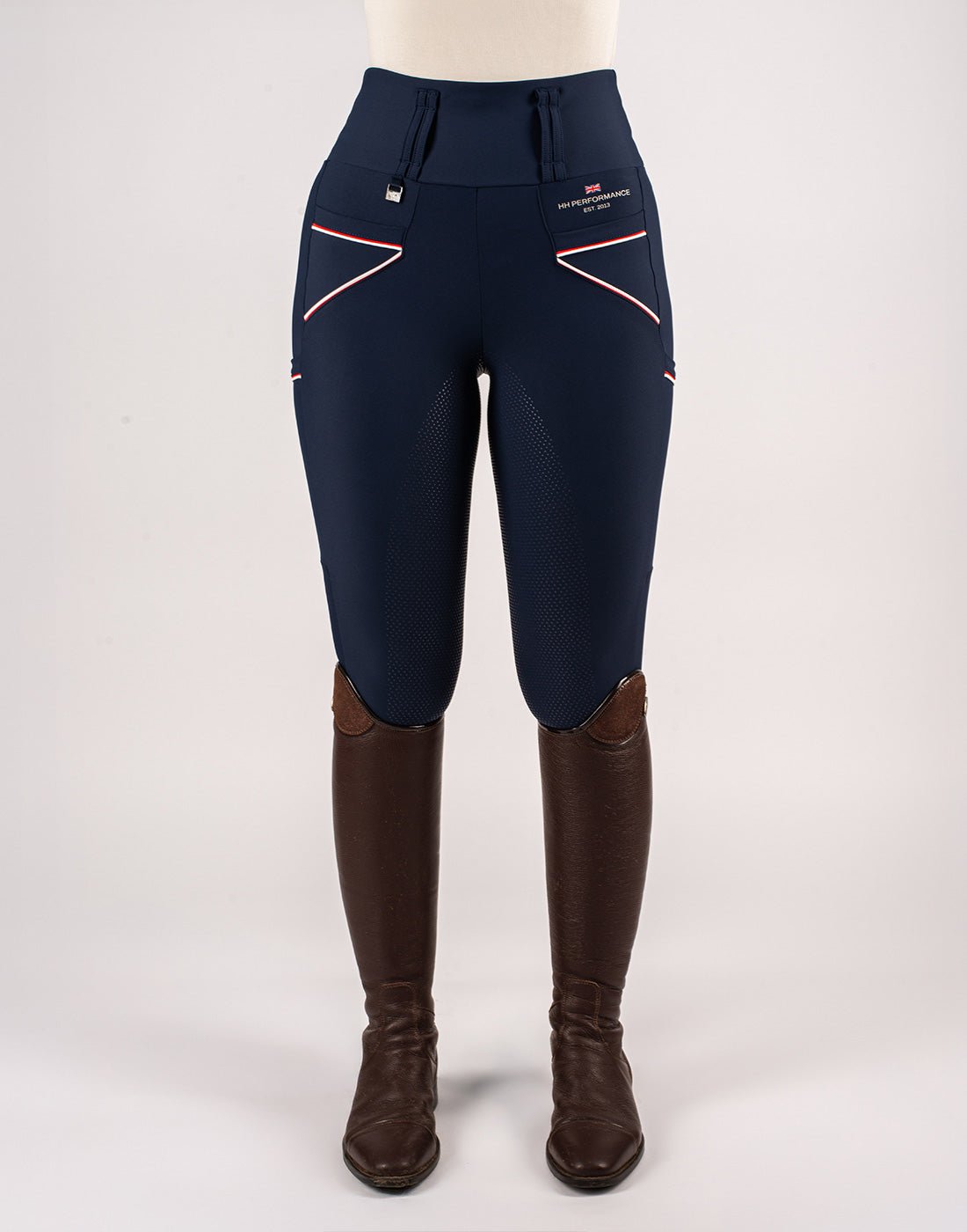 HORZEHOODS® Performance Club Navy High Waist Breggings - Horzehoods5056725027322