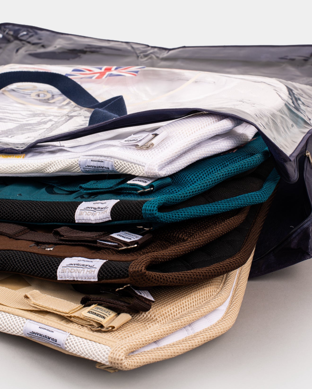 HORZEHOODS® Performance Club Navy Saddle Pad Huge Storage Bag - With Zip - Horzehoods