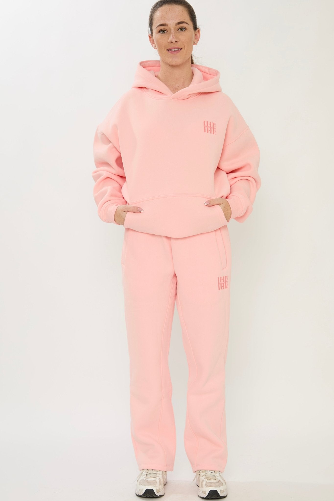 HORZEHOODS® Pink Basicz Oversized 'Horses make me Happy' Hoodie - Horzehoods5056725021573