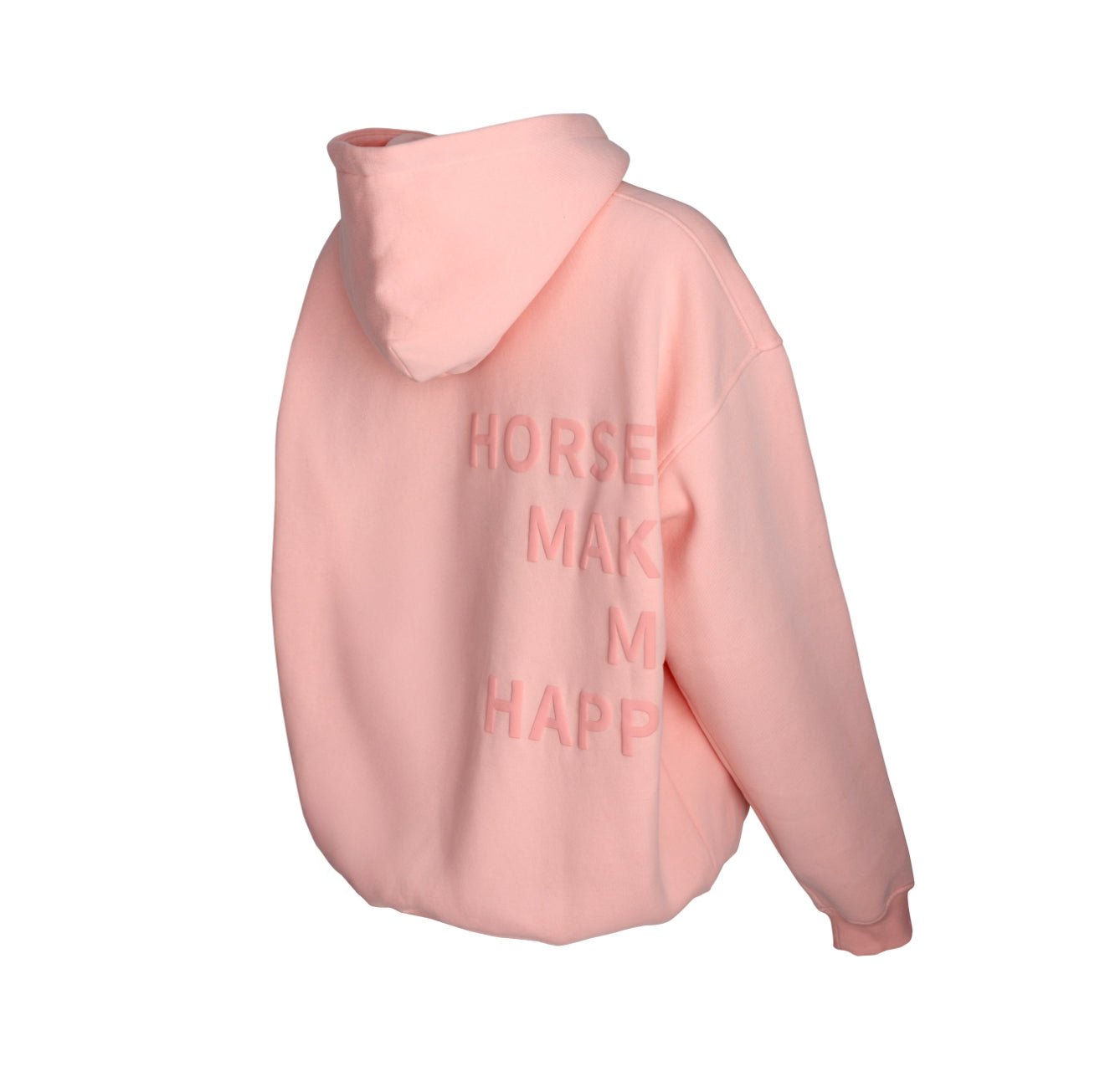 HORZEHOODS® Pink Basicz Oversized 'Horses make me Happy' Hoodie - Horzehoods5056725021573