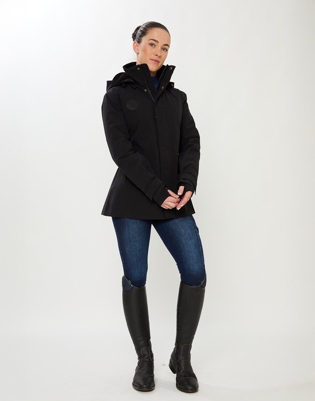 HORZEHOODS® ProPleat Black Waterproof Coat (ETA December) - Horzehoods5056725025632