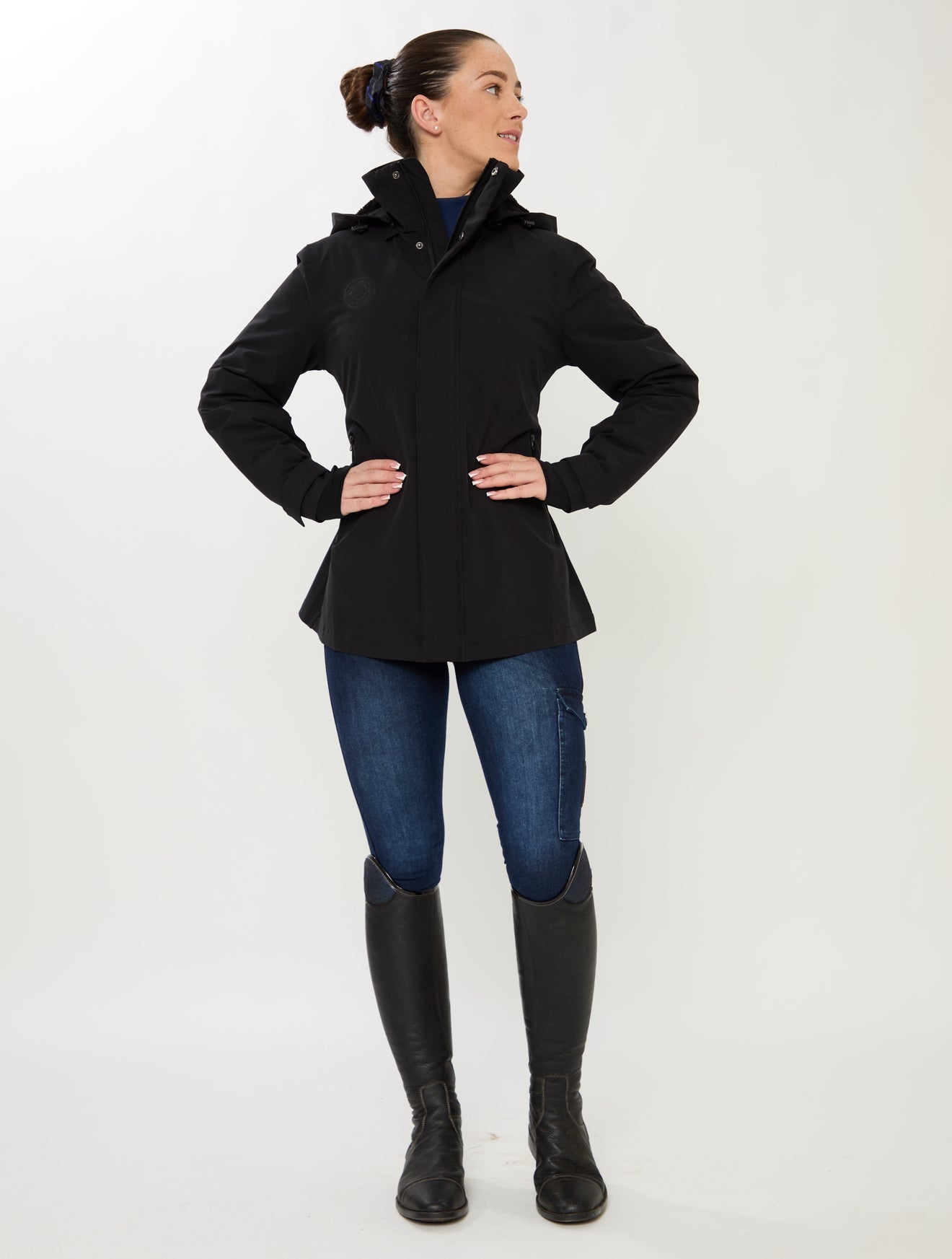 HORZEHOODS® ProPleat Black Waterproof Coat (In Stock) - Horzehoods5056725025632