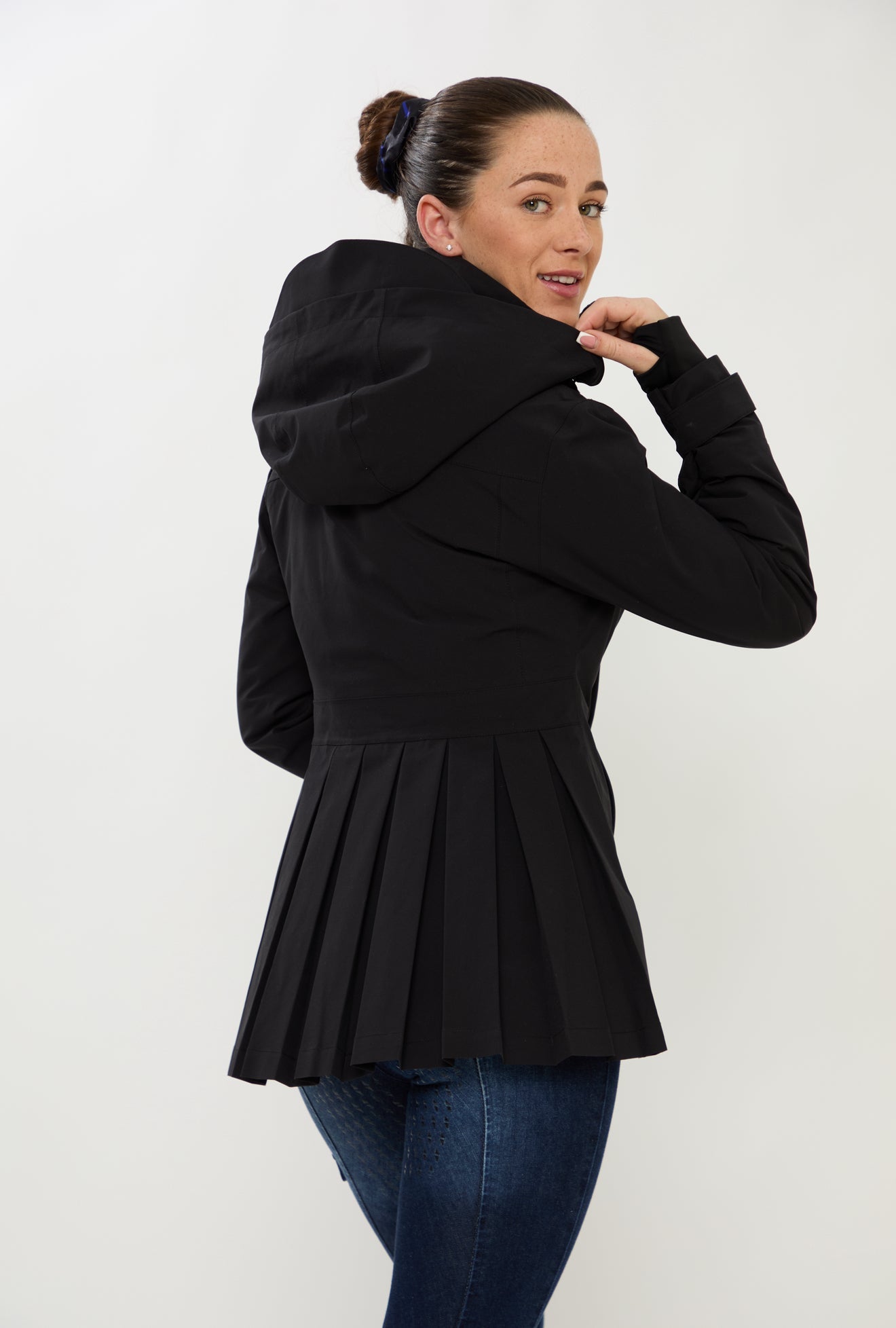 HORZEHOODS® ProPleat Black Waterproof Coat (In Stock) - Horzehoods5056725025632