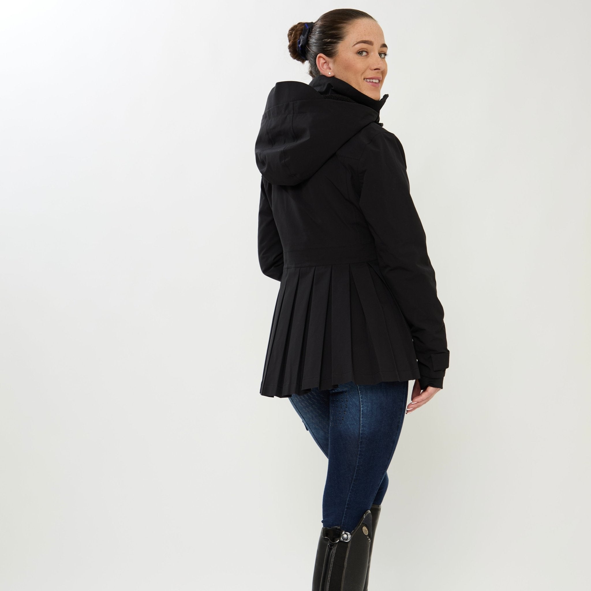 HORZEHOODS® ProPleat Black Waterproof Coat - Horzehoods