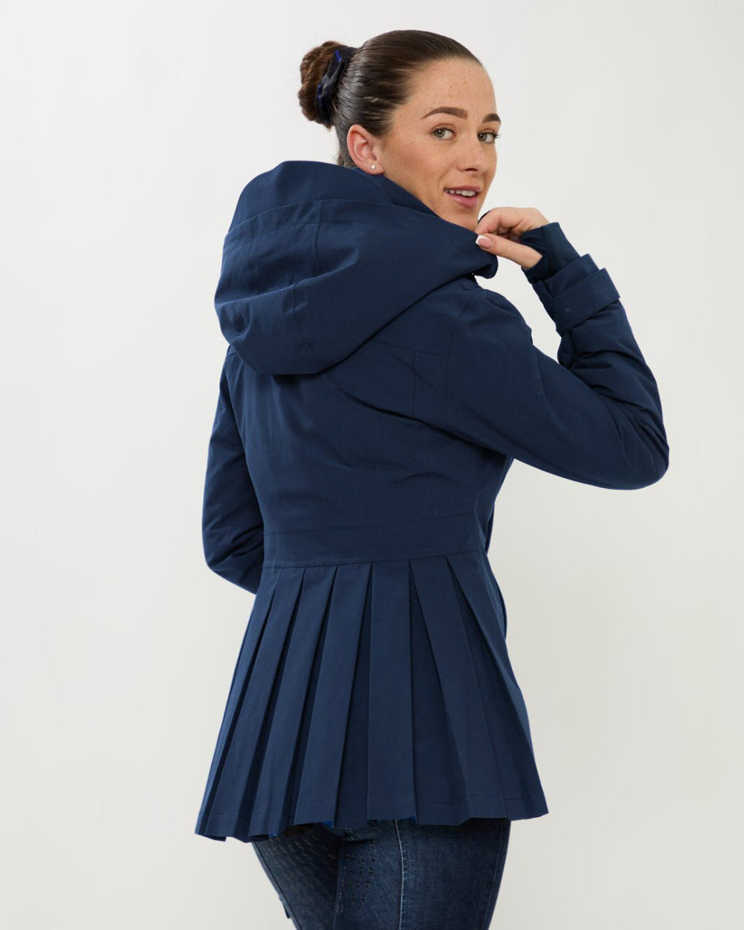 HORZEHOODS® ProPleat Navy Waterproof Coat (PreOrder 28/10) - Horzehoods5056725023454