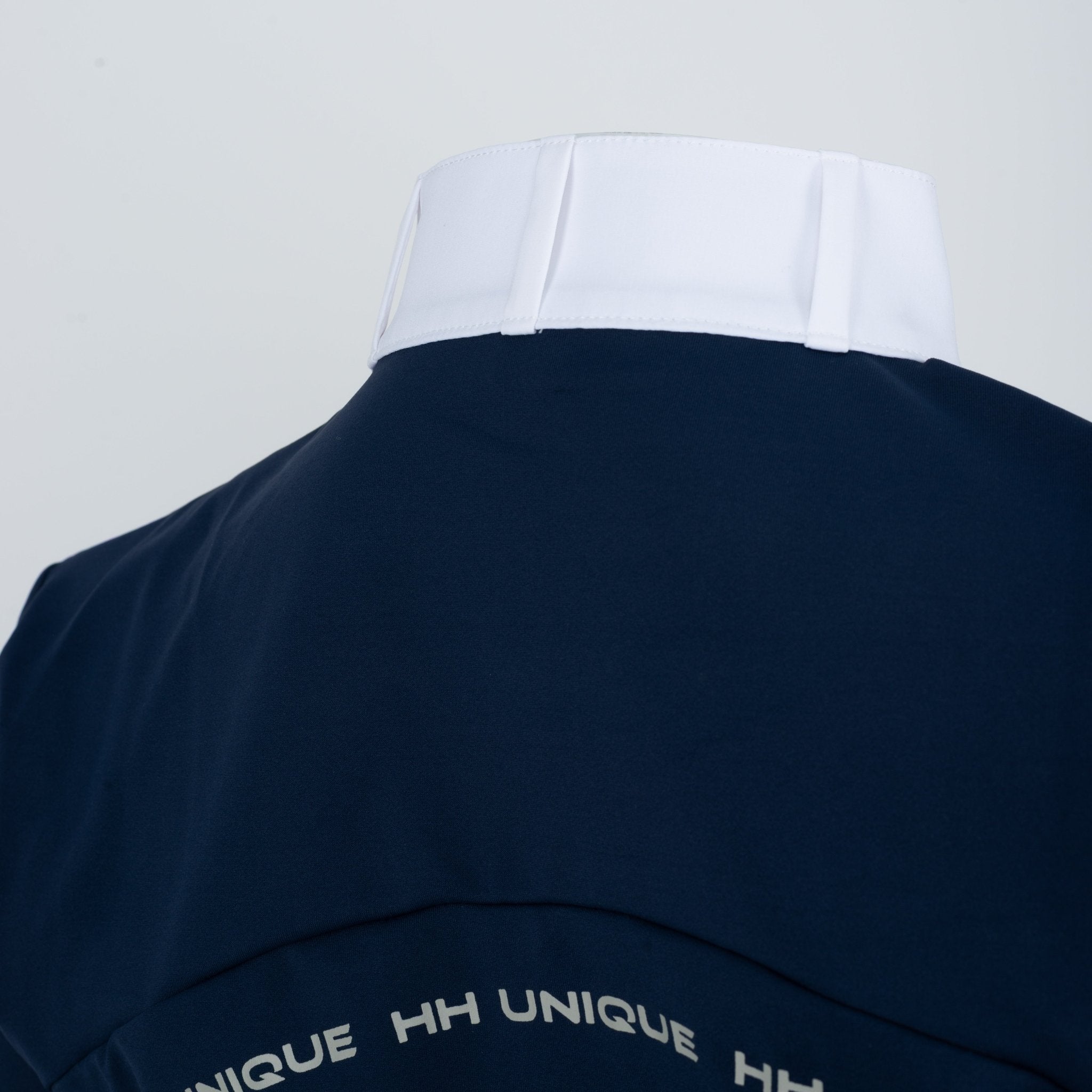 HORZEHOODS® Sleeveless Classic Neck Tudor Competition Shirt – Navy/White Contrast - Horzehoods5056725017057