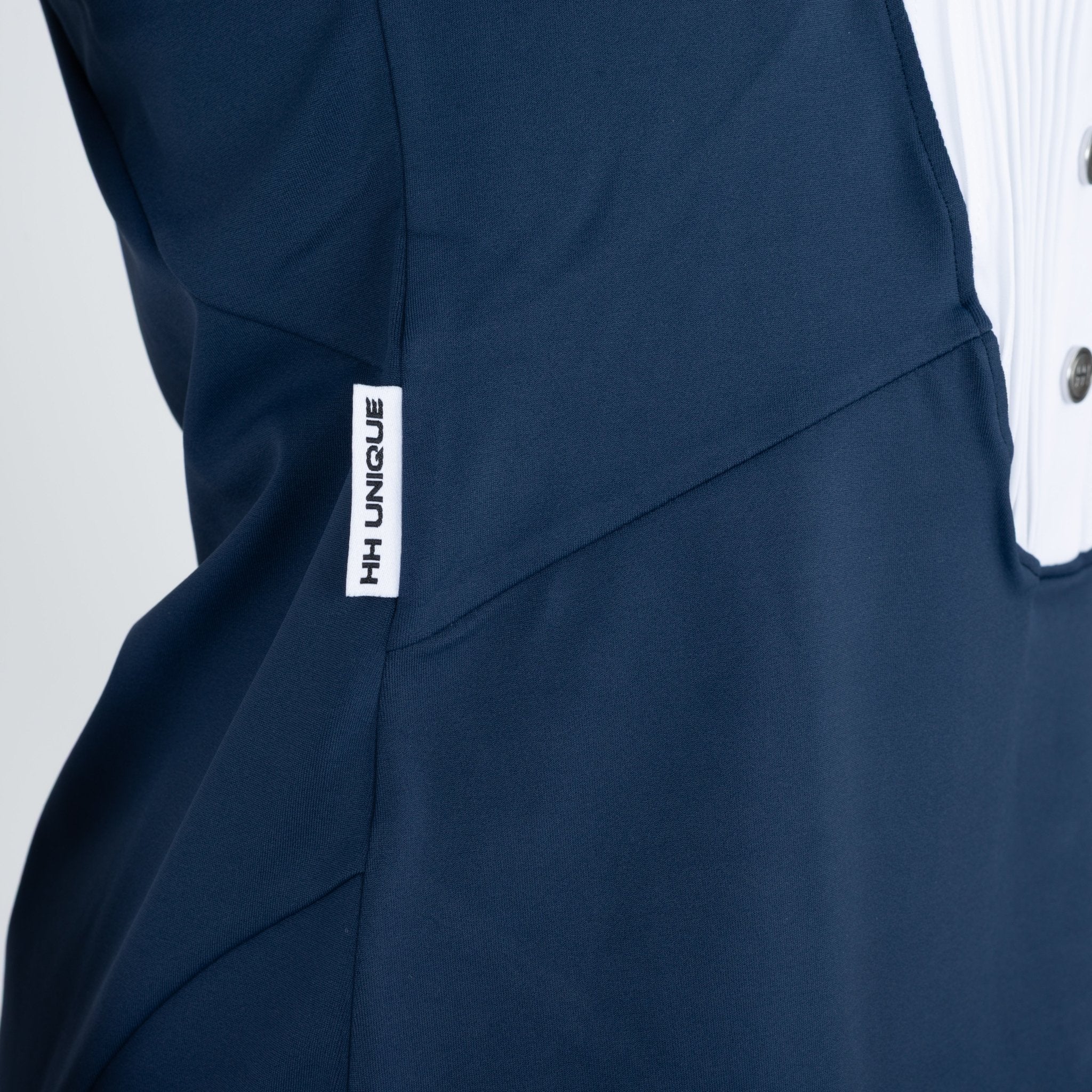 HORZEHOODS® Sleeveless Classic Neck Tudor Competition Shirt – Navy/White Contrast - Horzehoods5056725017057