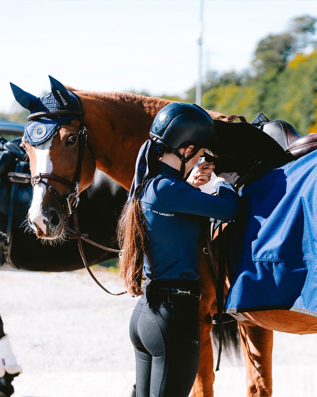 HORZEHOODS® Tabatha Confidence Fit™ Quick Release Top - Navy/Silver - Horzehoods5056725020231