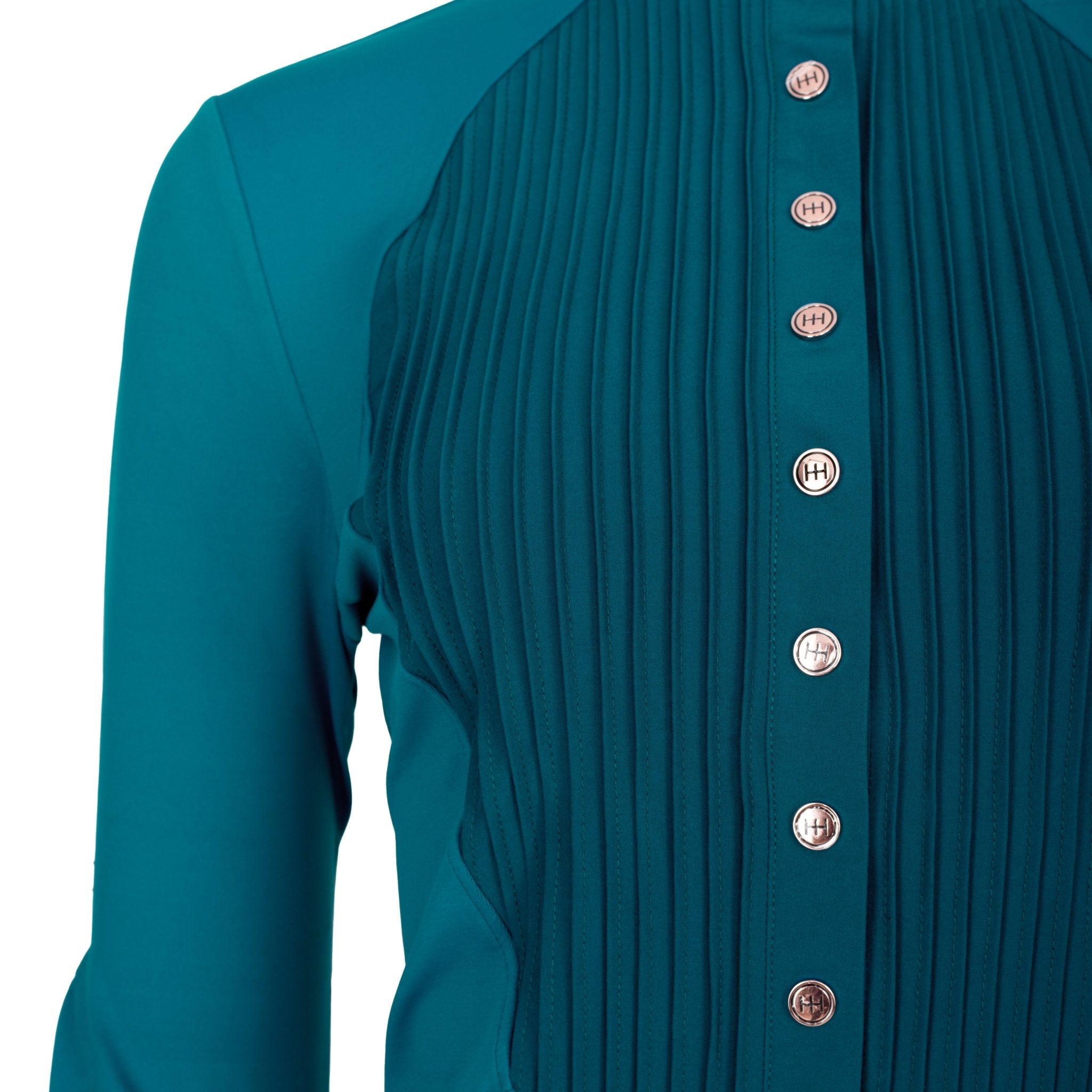 HORZEHOODS® Tabatha Teal & Rose Gold Long Sleeve Training Shirt (Pre - Order 25/10) - Horzehoods5056725020132