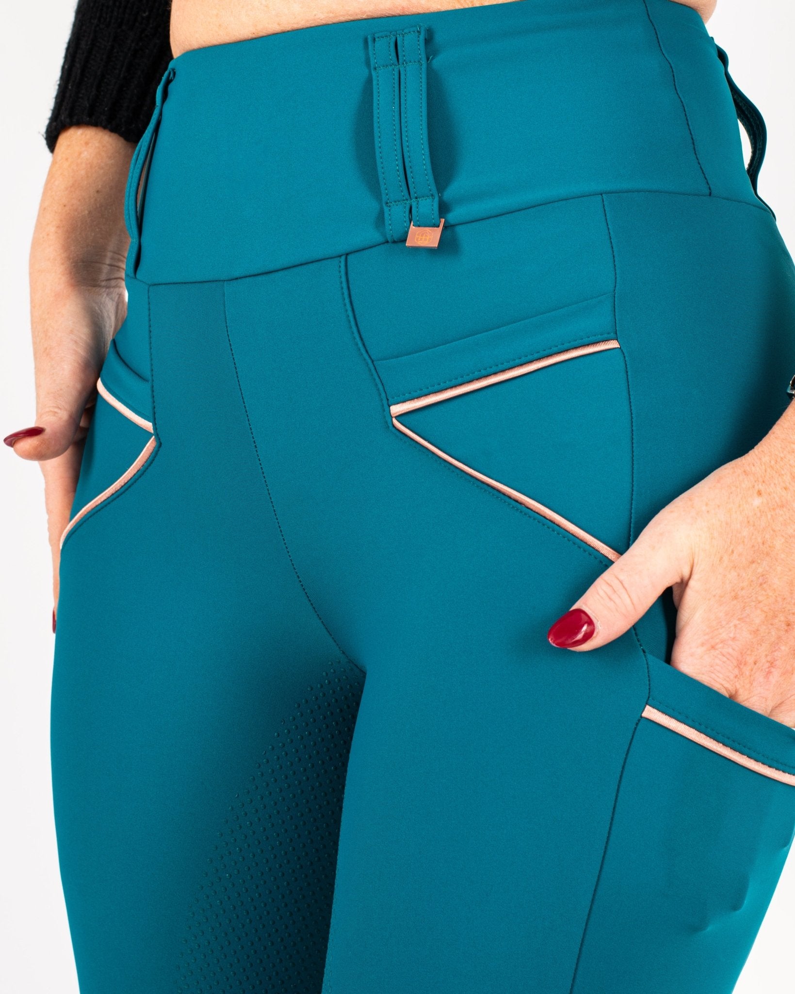 HORZEHOODS® Tabatha Teal & Rose Gold Tech Breggings (IN STOCK) - Horzehoods5056725020439