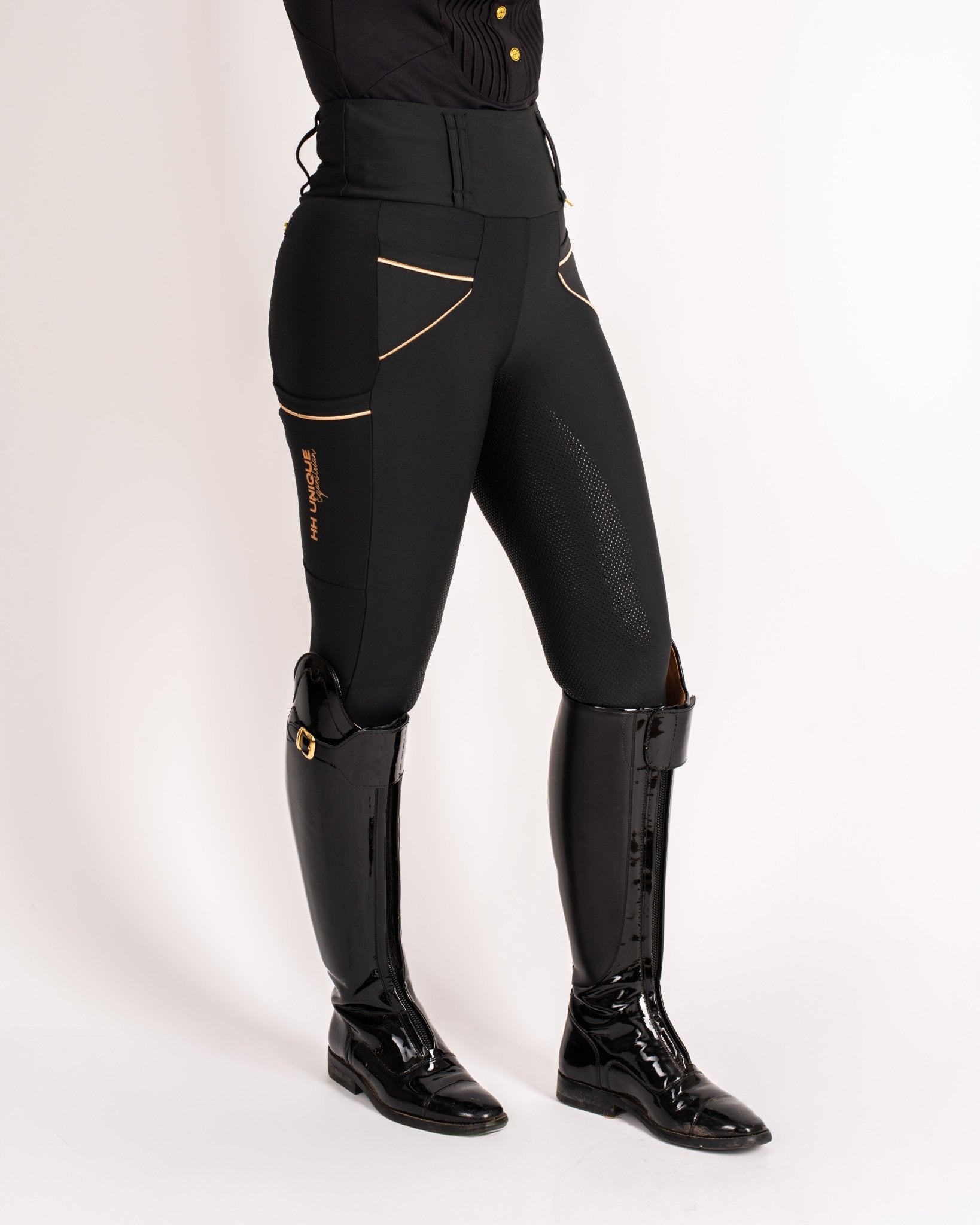 HORZEHOODS® Tabatha Tech Black & Gold Breggings (Pre - Order 28/11) - Horzehoods5056725020910