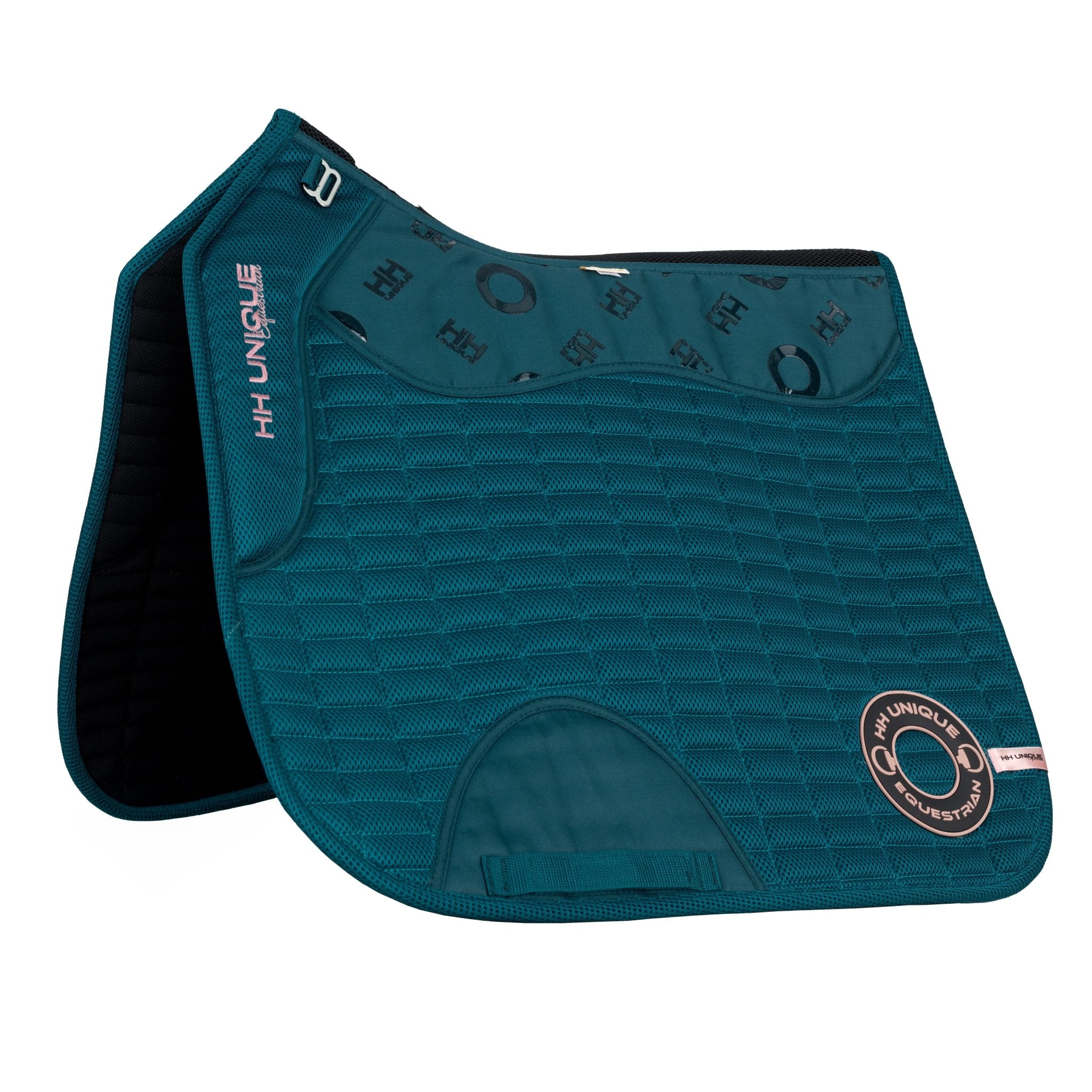 HORZEHOODS® Teal & Rose Porthole AirGel Pad Dressage - Horzehoods5056725017316