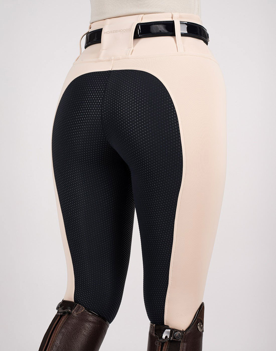 HORZEHOODS® Vanilla Navy Contrast Seat Competition Leggings