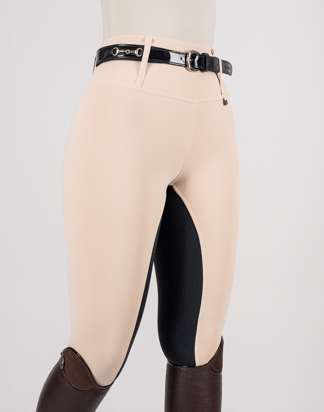 HORZEHOODS® Vanilla Navy Contrast Seat Competition Leggings - Horzehoods5056725000967