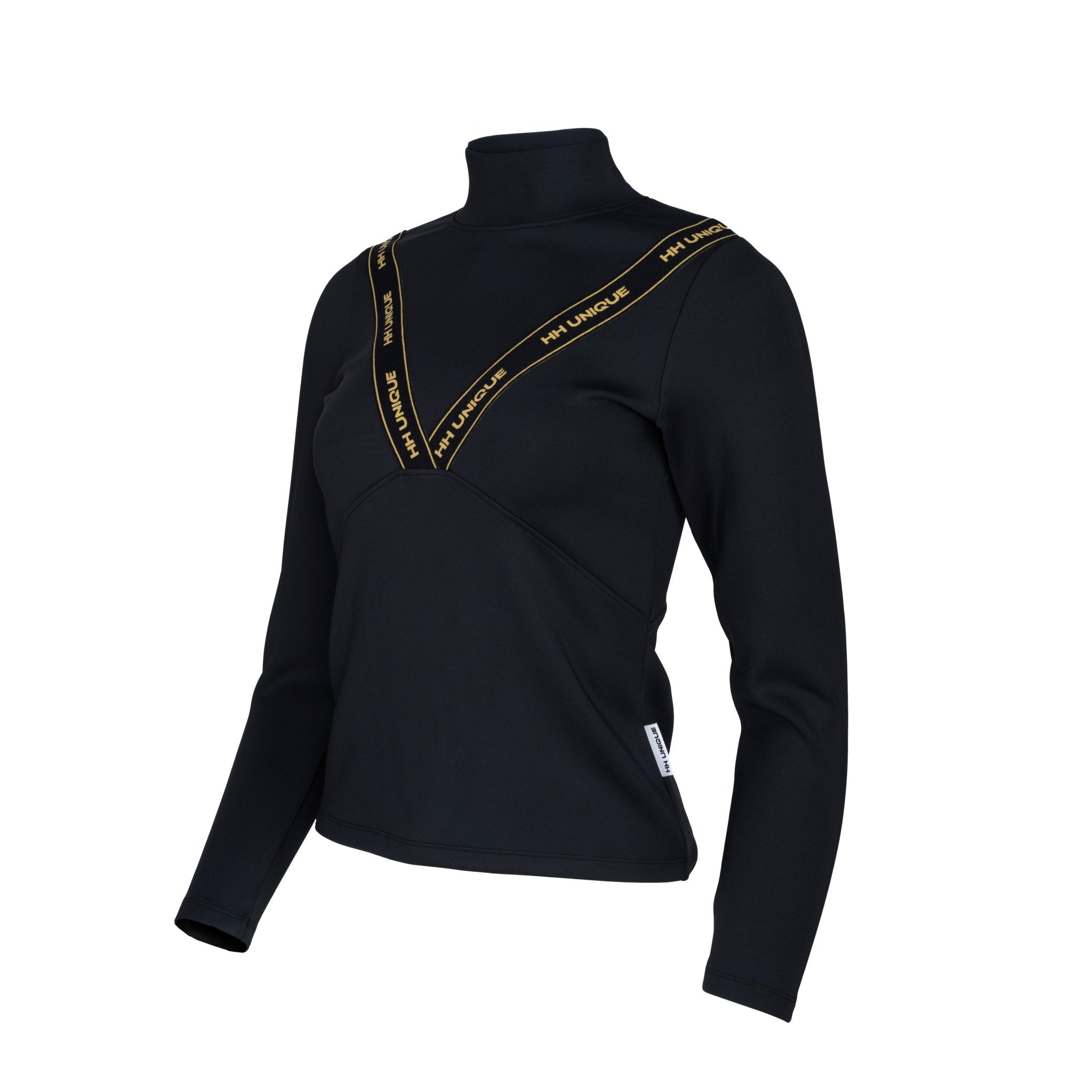 HORZEHOODS® VeeTee Black & Gold Long Sleeve Comfort Stretch Top (Pre - Order 6/10) - Horzehoods5056725024741