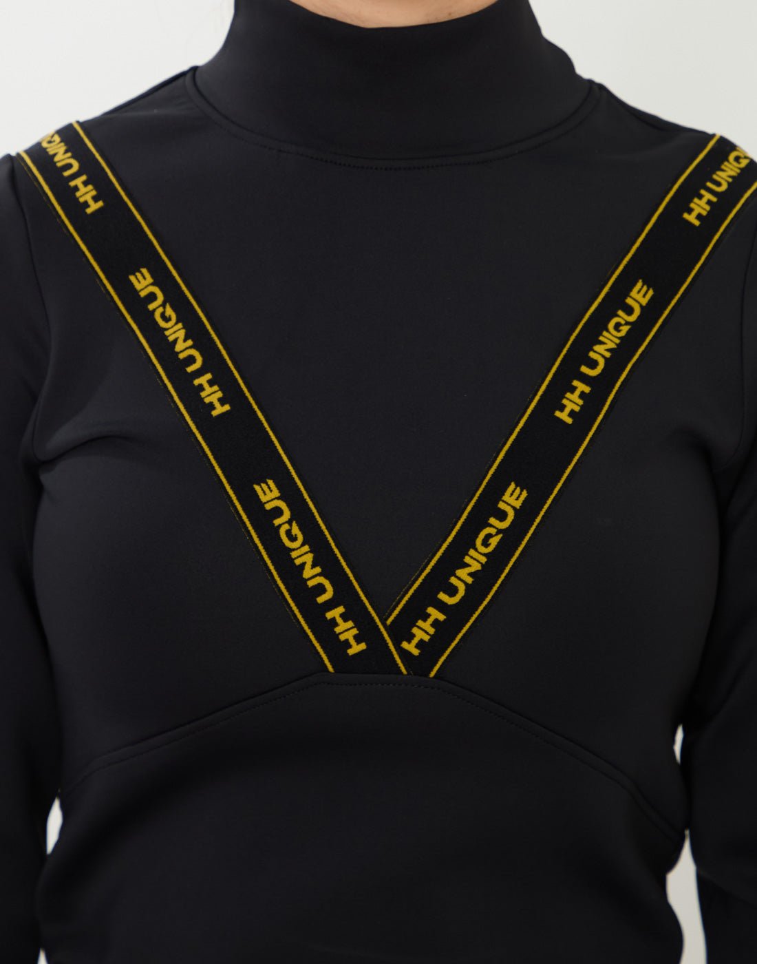 HORZEHOODS® VeeTee Black & Gold Long Sleeve Comfort Stretch Top - Horzehoods5056725024741