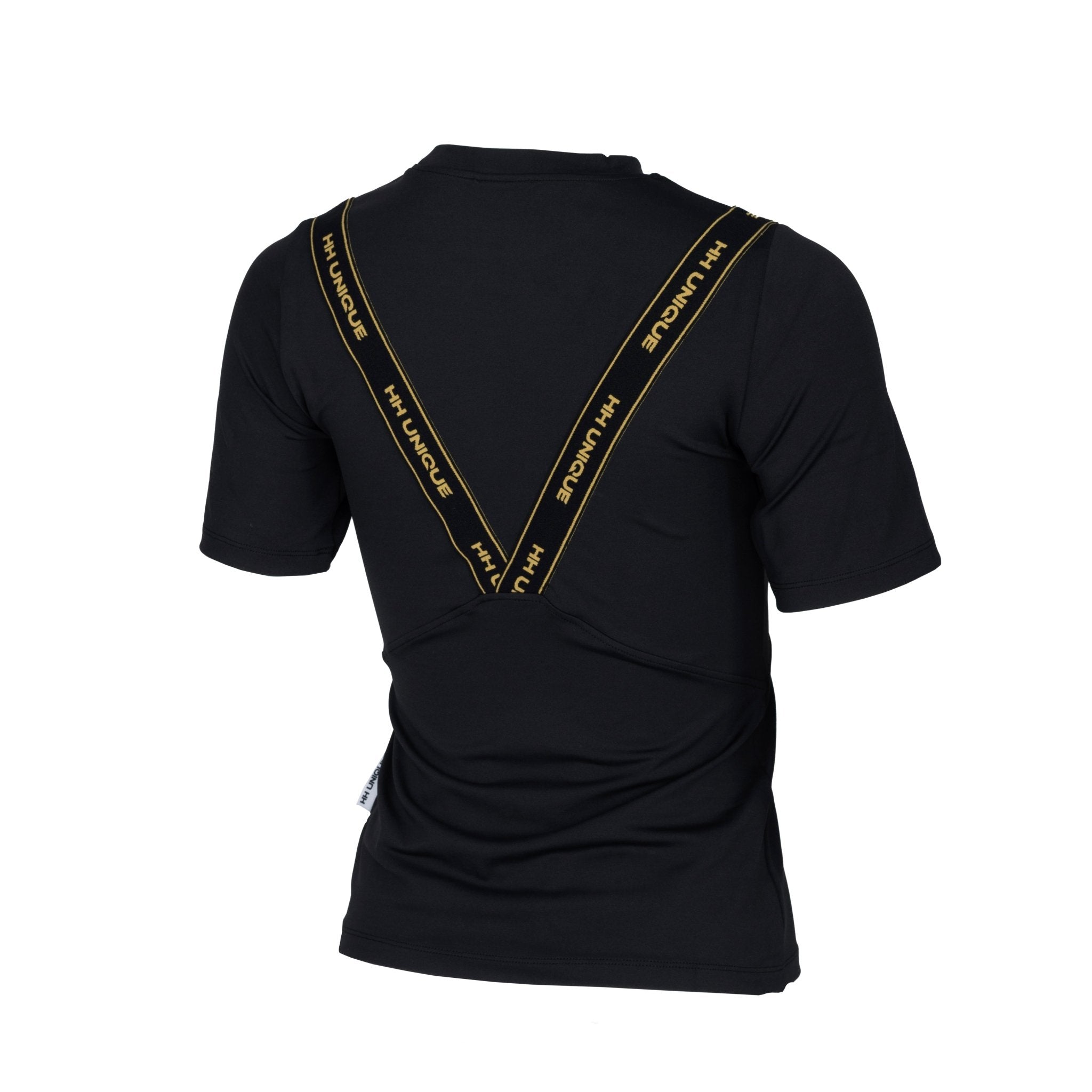 HORZEHOODS® VeeTee Black & Gold Short Sleeve Comfort Stretch Top (Pre - Order 6/10) - Horzehoods5056725024666