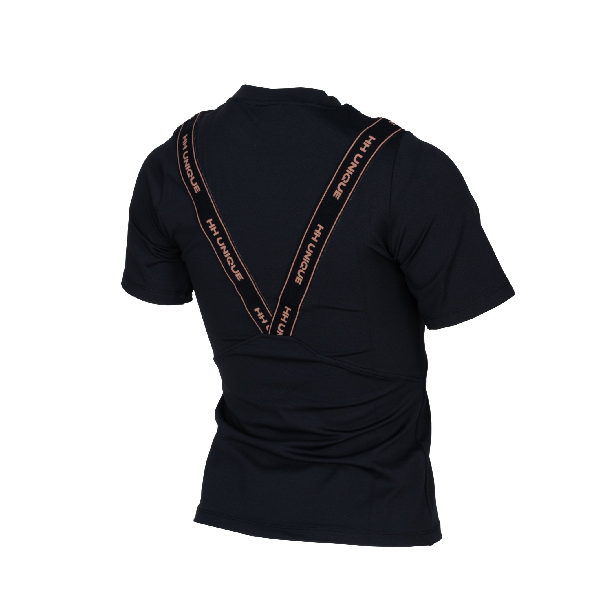 HORZEHOODS® VeeTee Black & Rose Short Sleeve Comfort Stretch Top (Pre - Order 6/10) - Horzehoods5056725024581