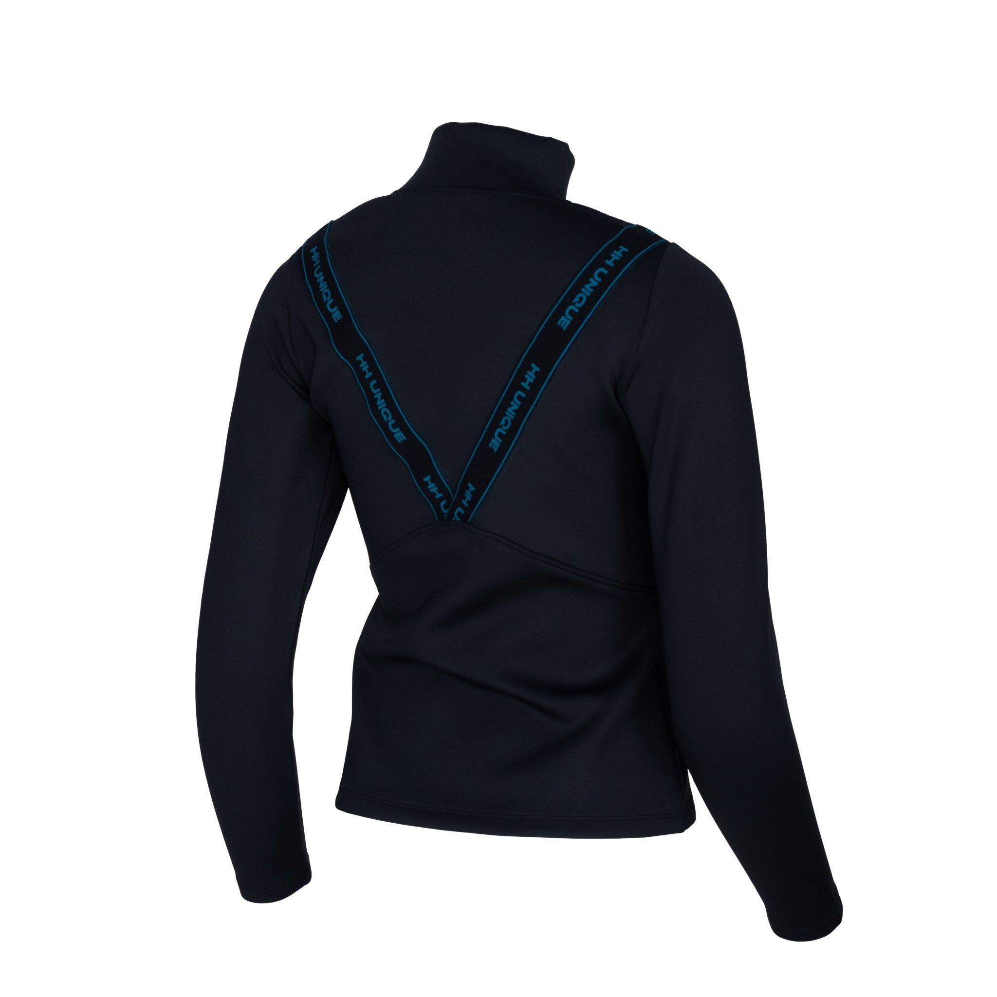 HORZEHOODS® VeeTee Black & Teal Long Sleeve Comfort Stretch Top (Pre - Order 6/10) - Horzehoods5056725024901