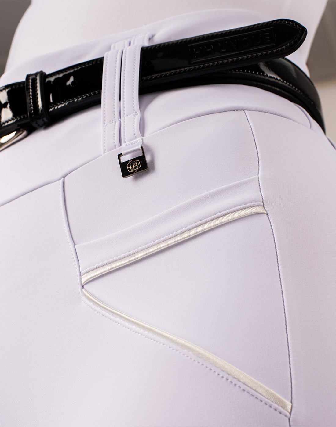 HORZEHOODS® White & Black Competition Tabatha Tech Breggings - Horzehoods5056725027896