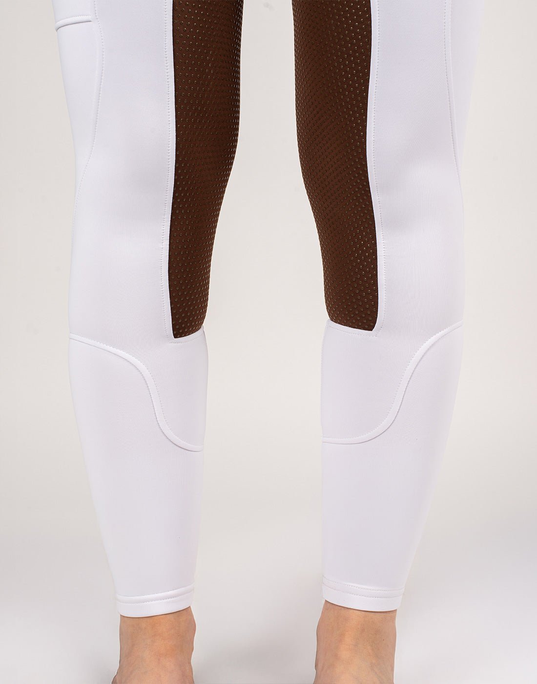 HORZEHOODS® White & Brown Competition Leggings | Riding Tights - Horzehoods5056725026325