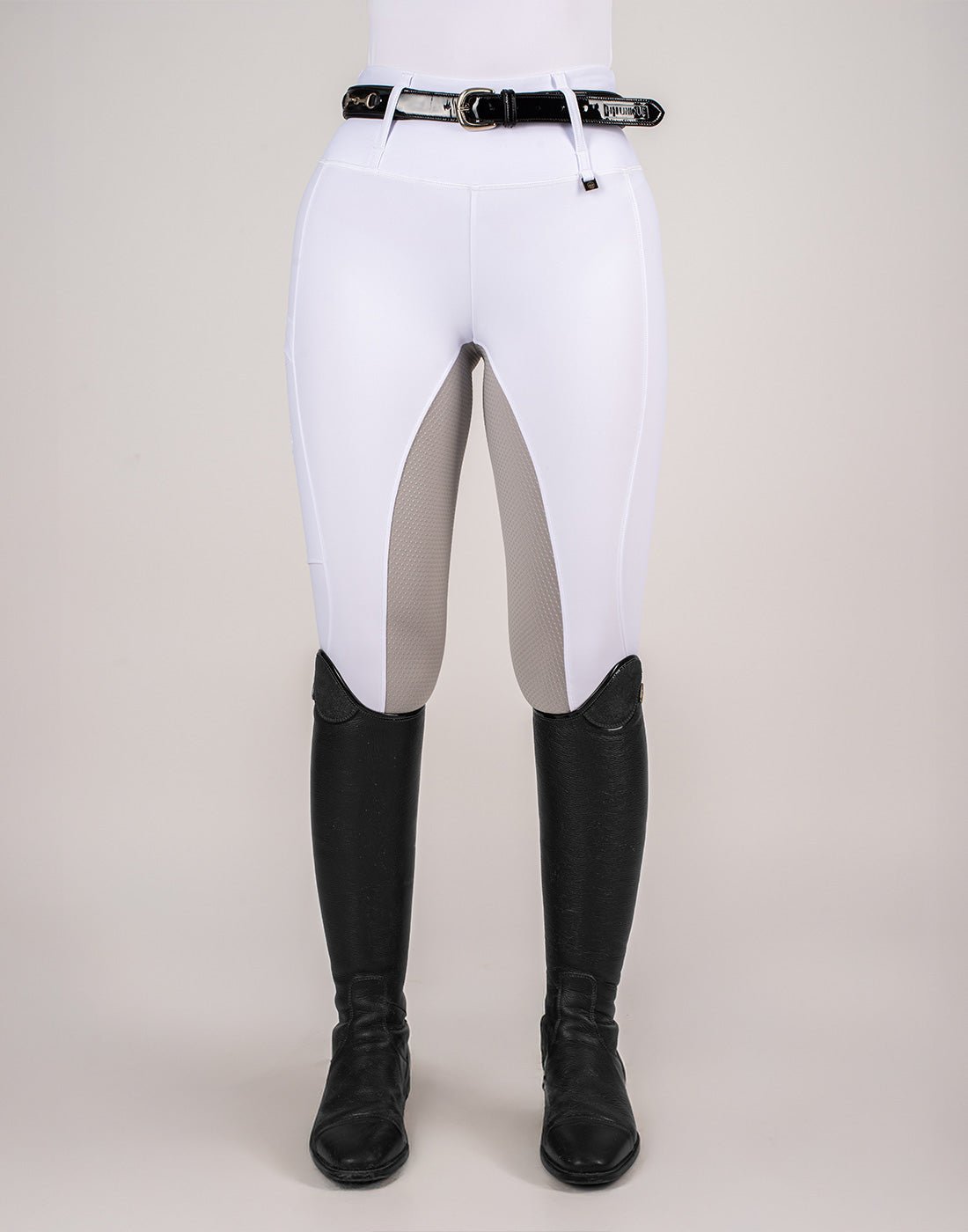 HORZEHOODS® White Grey Competition Leggings - Horzehoods5060521422564