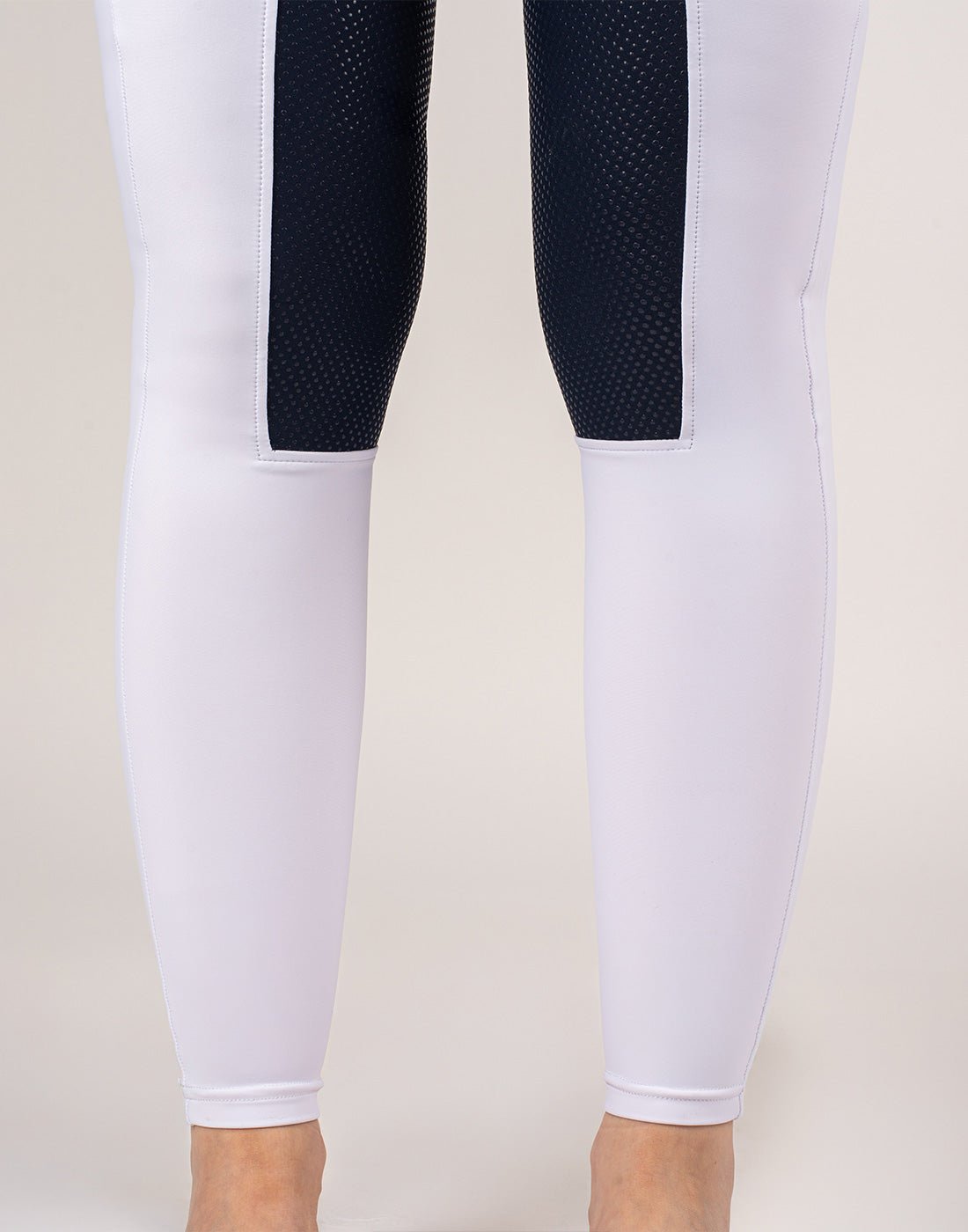 HORZEHOODS® White & Navy Competition Tabatha Tech Breggings - Horzehoods5056725027247