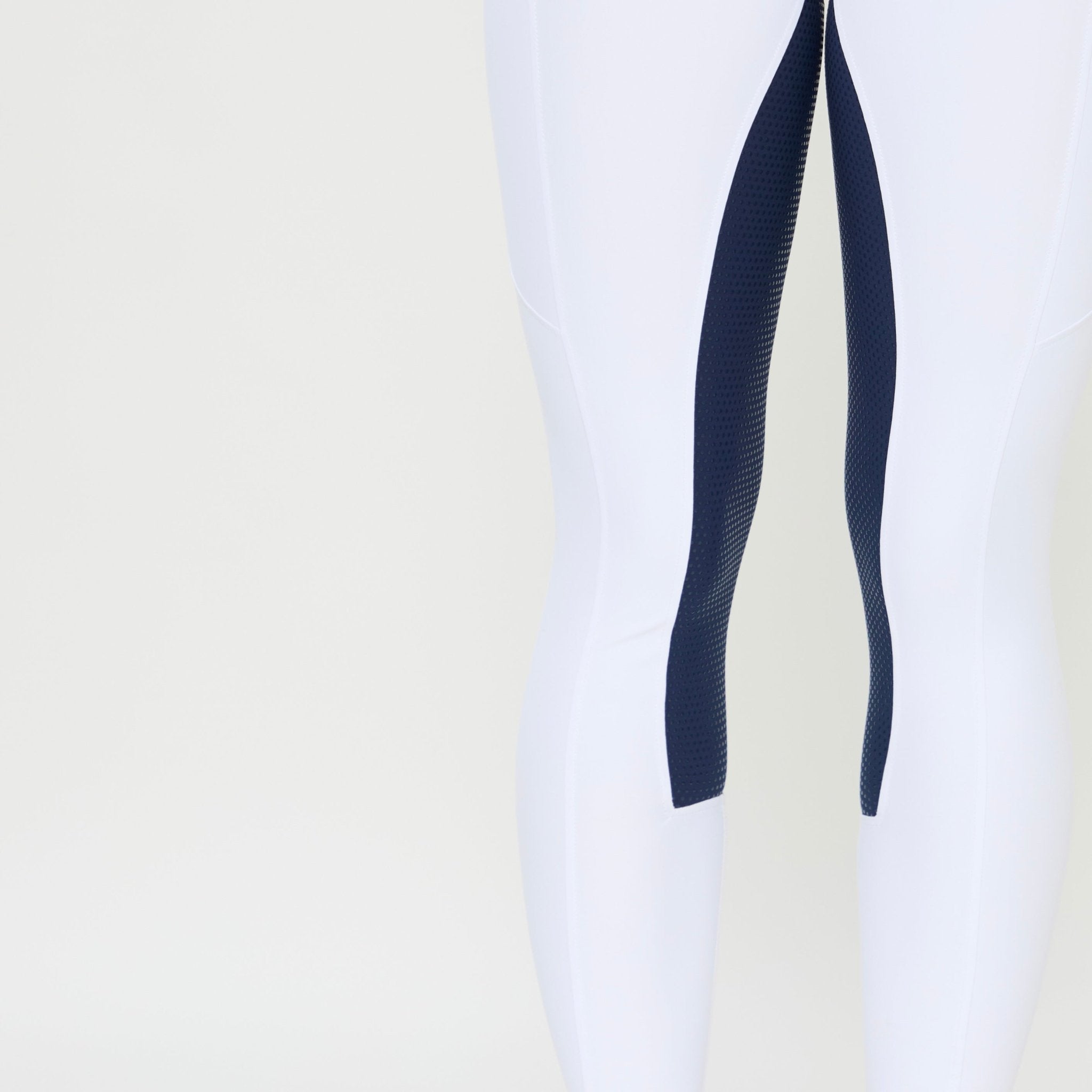 HORZEHOODS® White Navy Seat V - Seam Air2 Competition Leggings - Horzehoods5056725017897