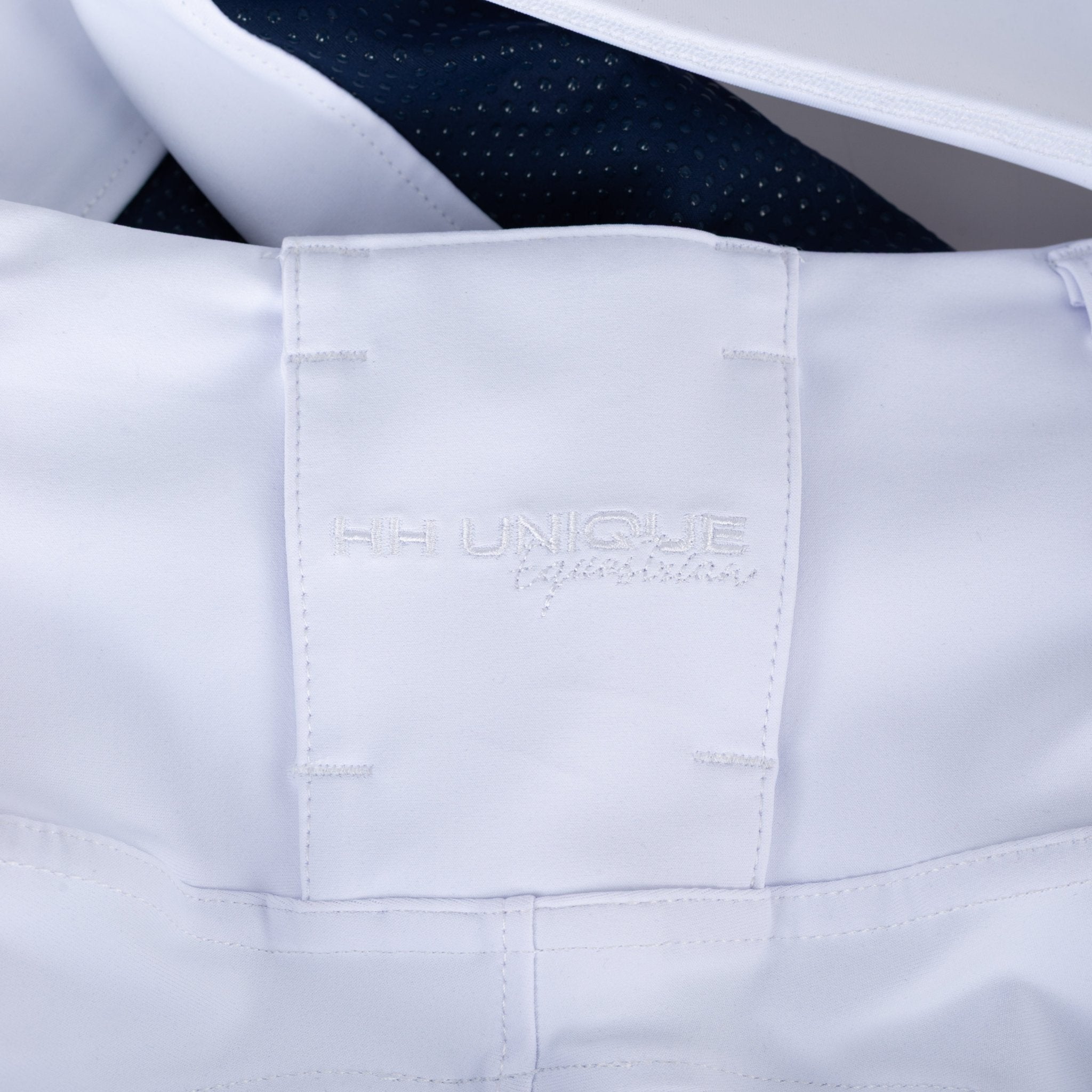 HORZEHOODS® White Navy Seat V - Seam Air2 Competition Leggings - Horzehoods5056725017897