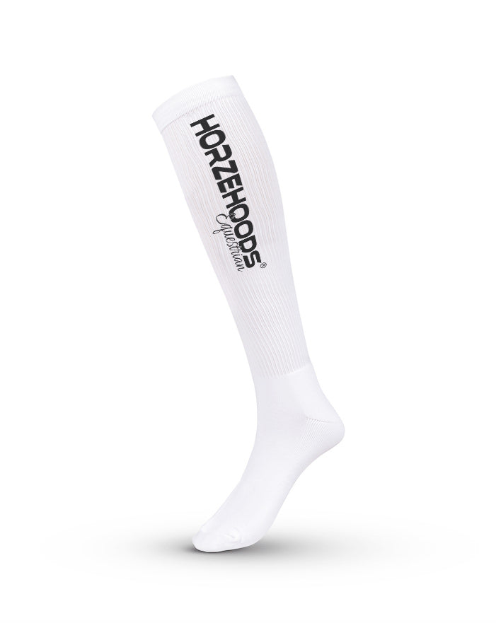 HORZEHOODS® White Ribbed Performance Riding Socks