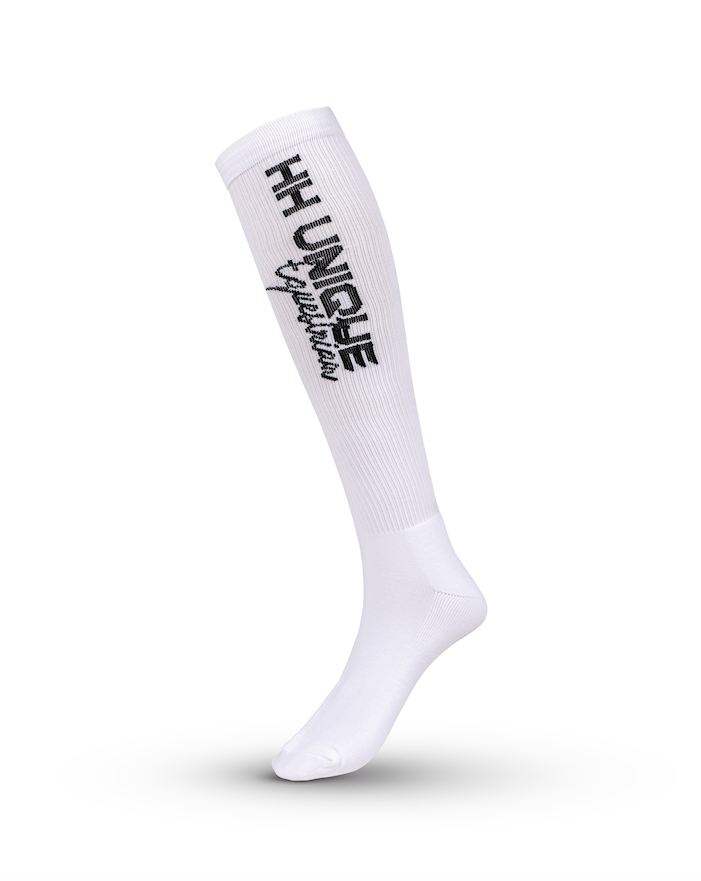 HORZEHOODS® White Ribbed Performance Riding Socks - Horzehoods5056725013592