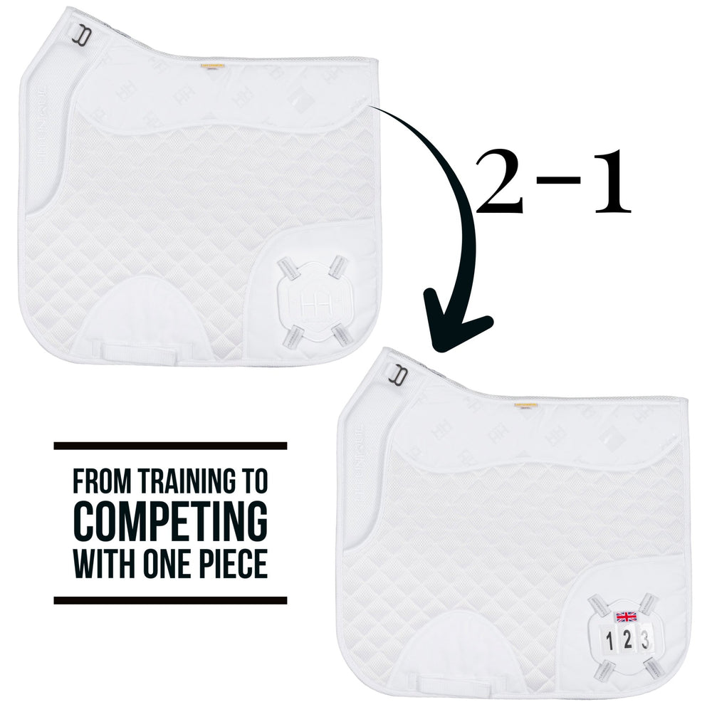 2 - 1 White Competition AirGel Dressage Pad & Kit - Horzehoods5060521424193