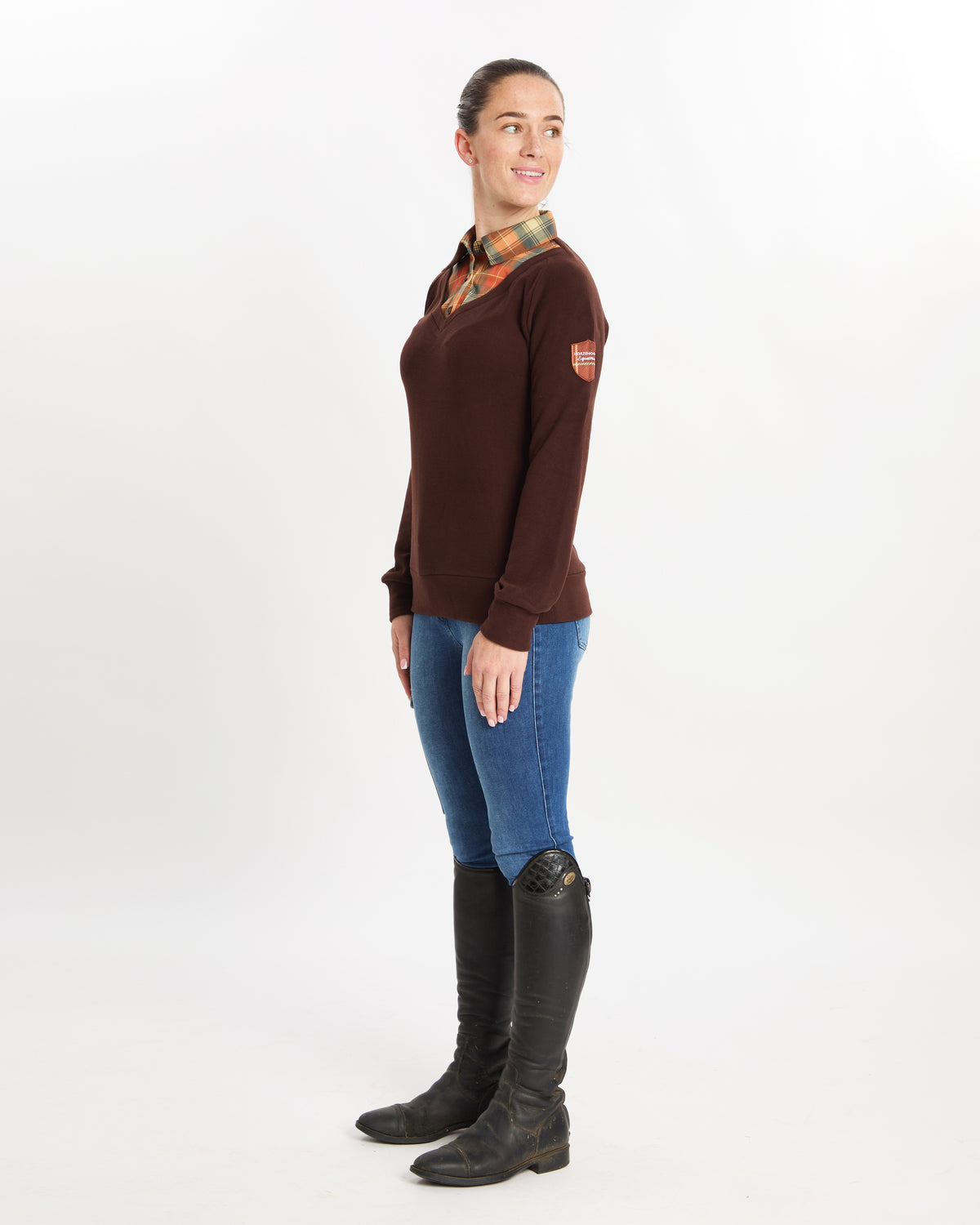 HORZEHOODS® Brown Tartan Morag Thermal Fleece 2-1 Shirt/Jumper (PREORDER end October despatch)