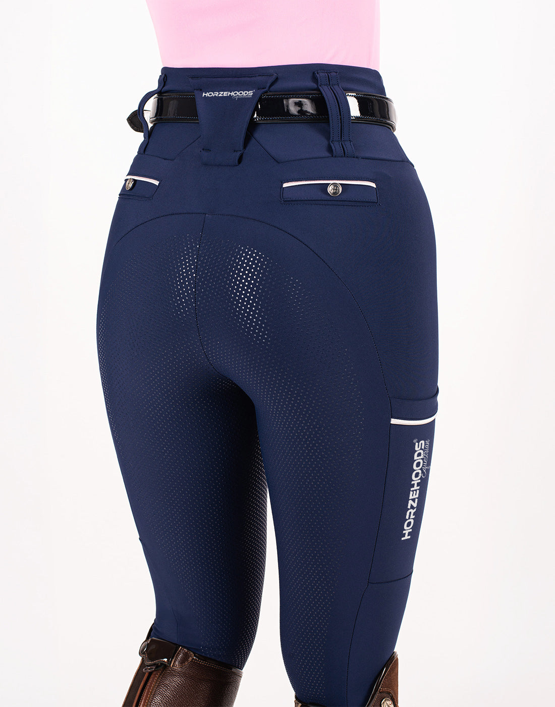 HORZEHOODS® Tabatha Navy & Silver Tech Breggings