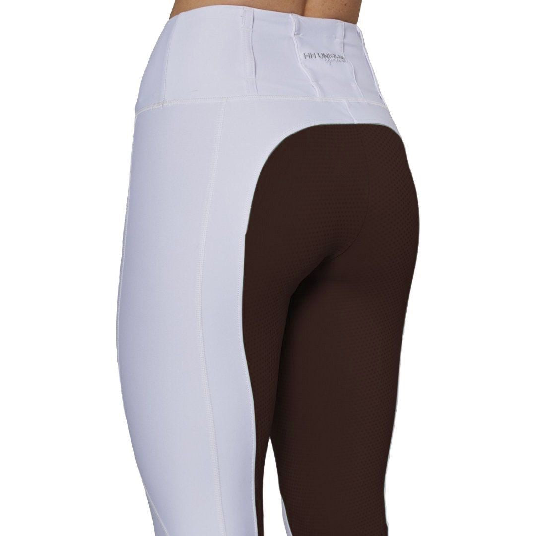 HORZEHOODS® White & Brown Competition Leggings | Riding Tights (PREORDER 31/10)
