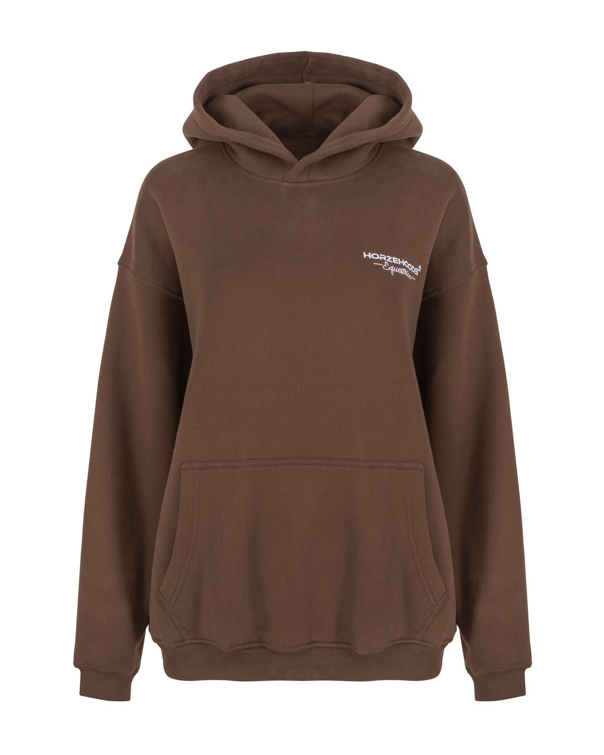HORZEHOODS® Brown Basicz Oversized 'Horses make me Happy' Hoodie (PO: despatch 18/10)