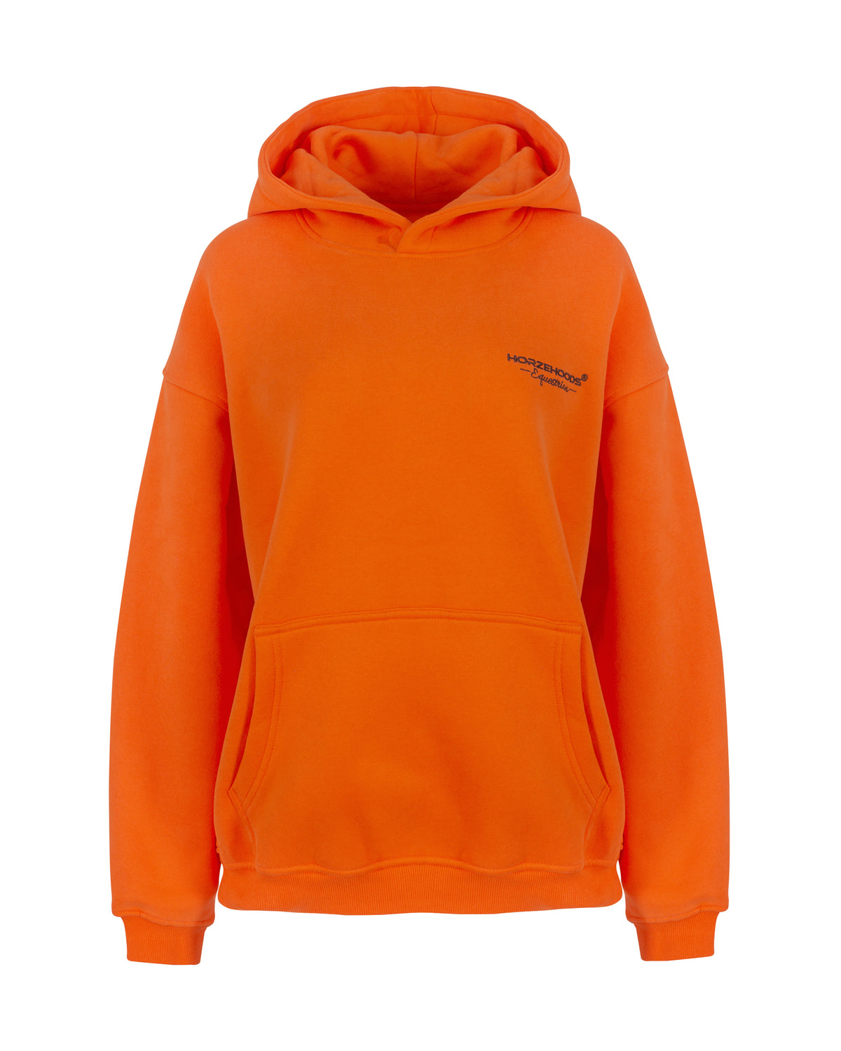 HORZEHOODS® Orange Basicz Oversized 'Horses make me Happy' Hoodie (PO: despatch 18/10)