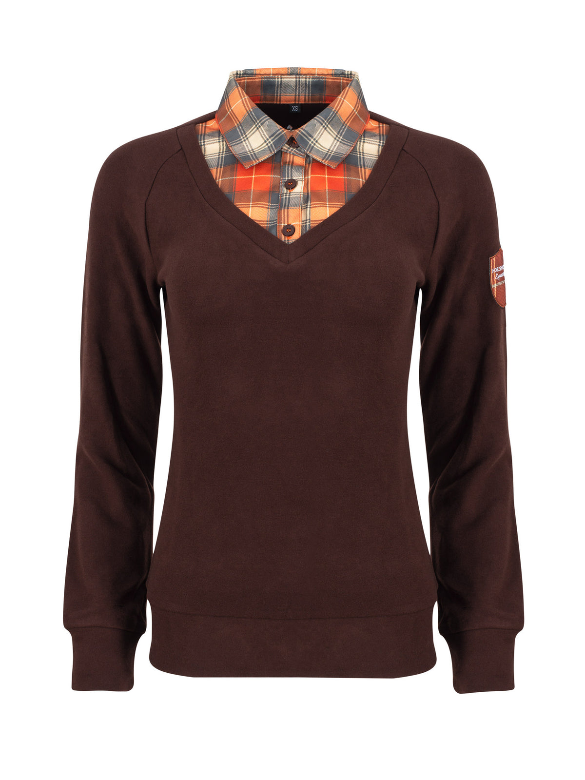 HORZEHOODS® Brown Tartan Morag Thermal Fleece 2-1 Shirt/Jumper (PREORDER end October despatch)