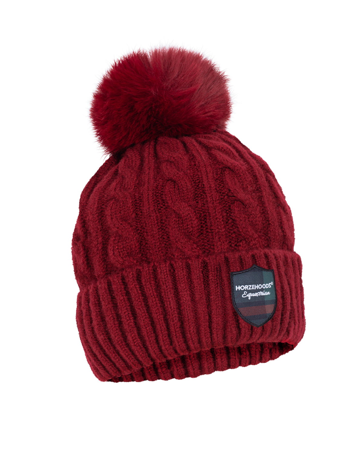 HORZEHOODS® Wine Fleece Lined Hat with Bobble