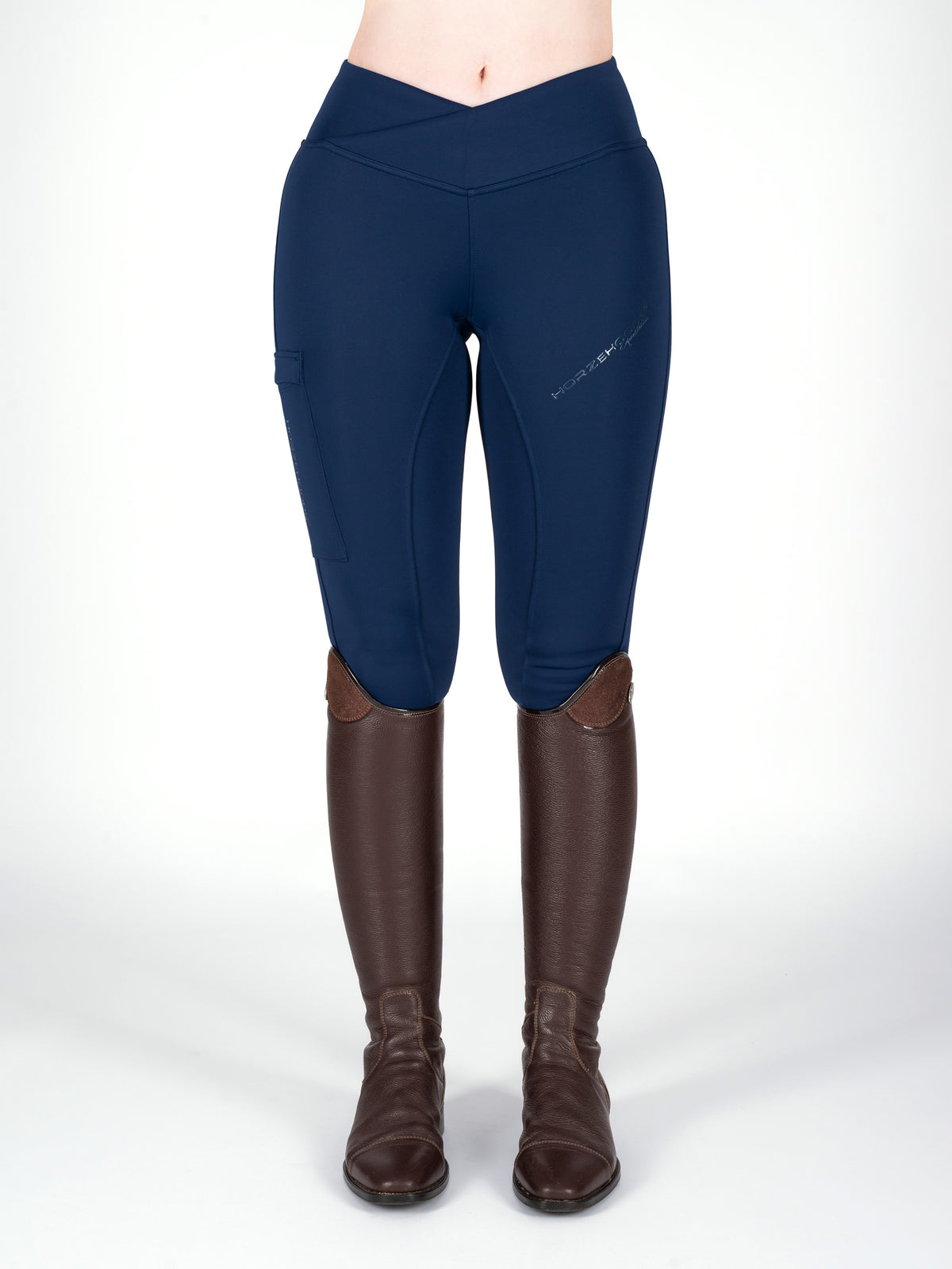 HORZEHOODS® Navy V-Twist Compression Leggings