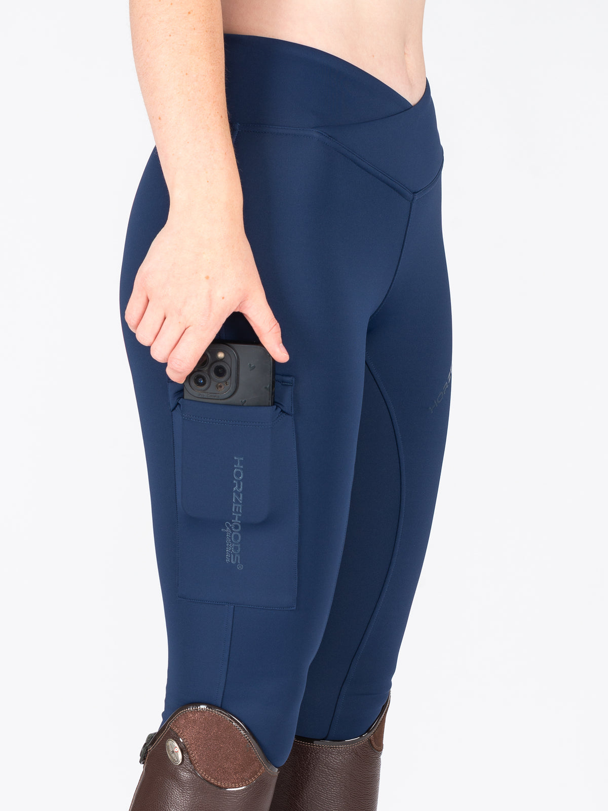 HORZEHOODS® Navy V-Twist Compression Leggings