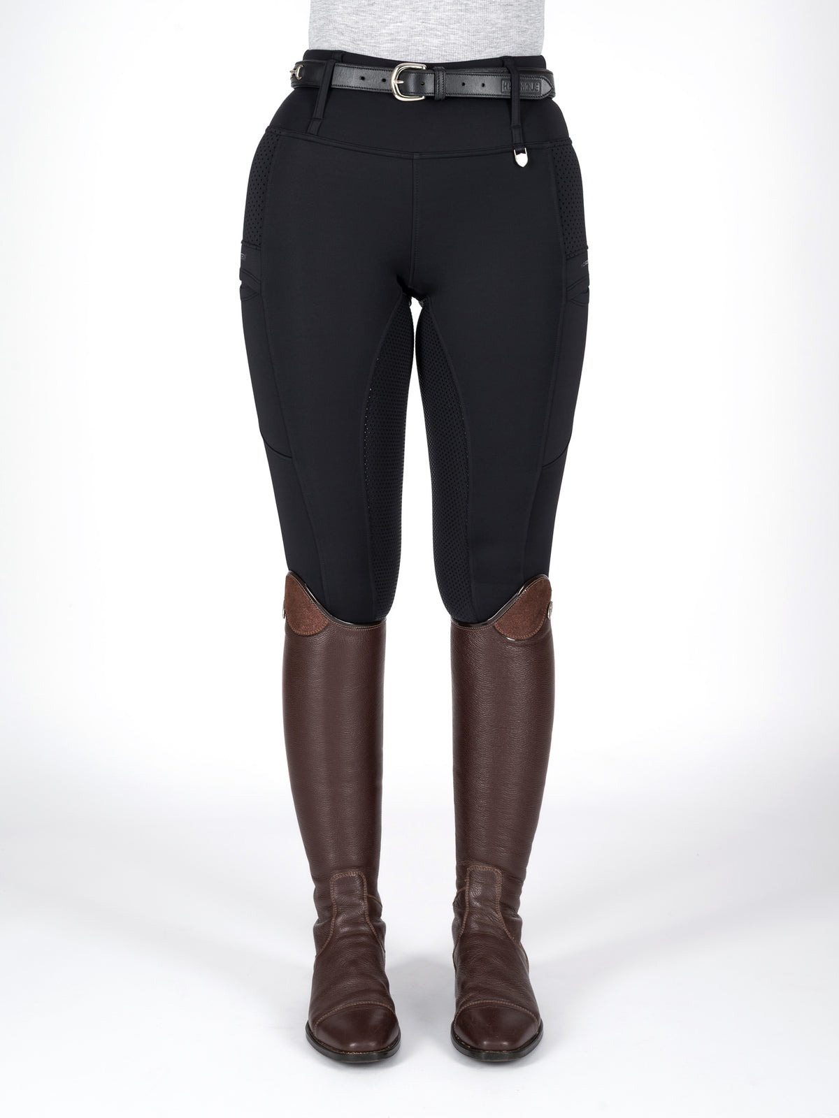 HORZEHOODS® Black V-Seam Thermo Riding Leggings