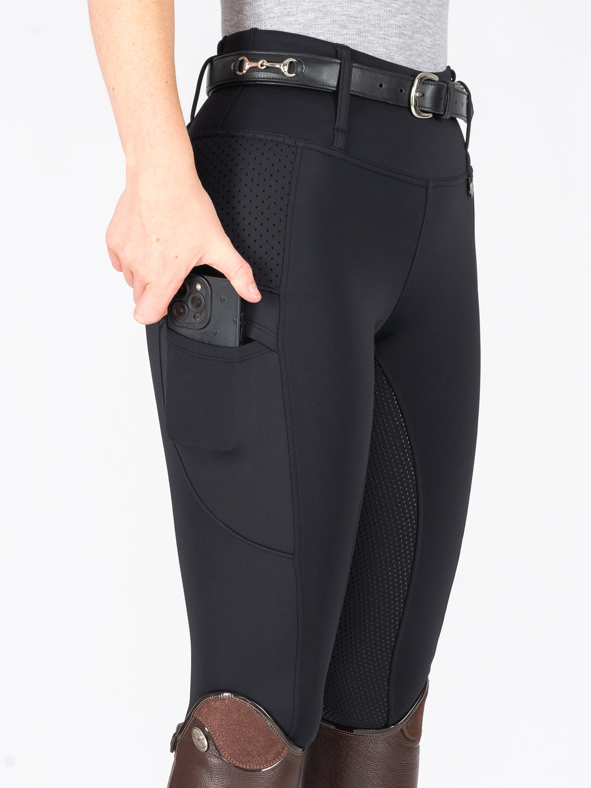 HORZEHOODS® Black V-Seam Thermo Riding Leggings