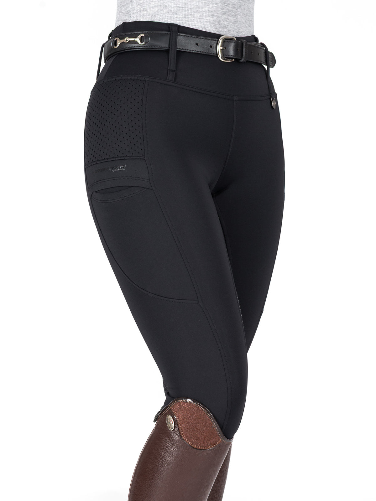 HORZEHOODS® Black V-Seam Thermo Riding Leggings