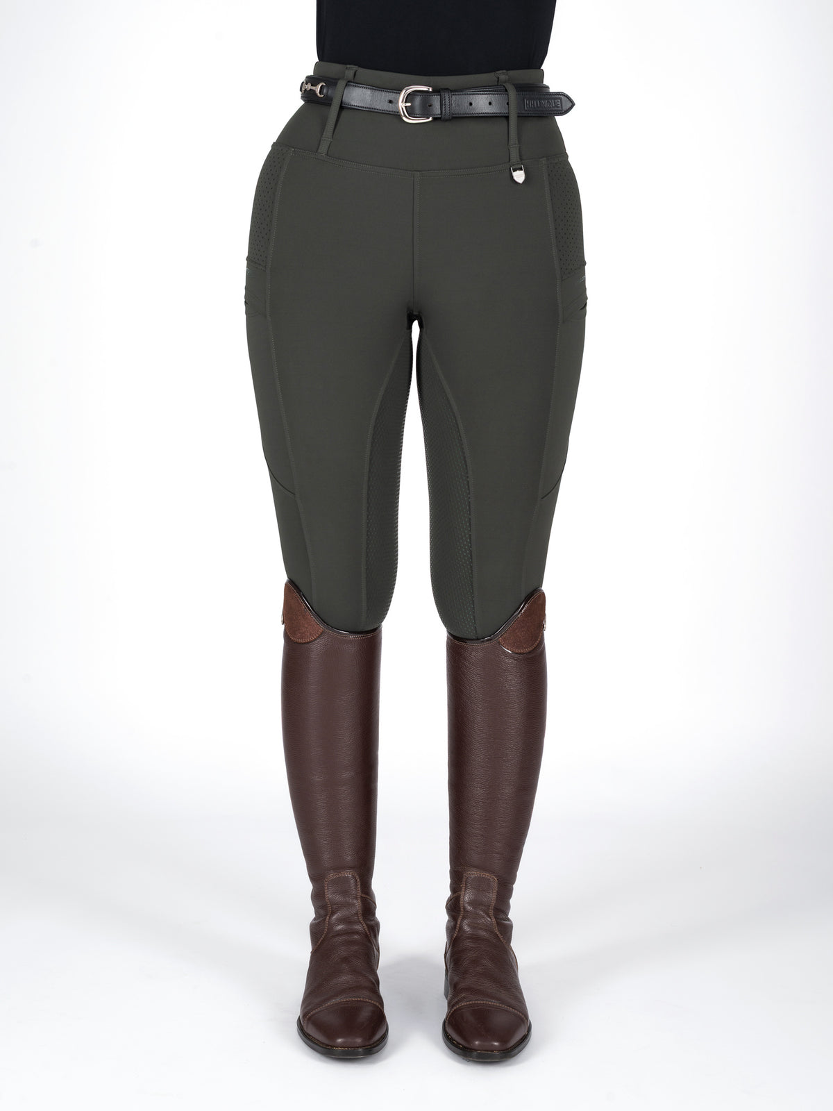 HORZEHOODS® Heritage Green V-Seam Air2 Riding Leggings - Breathable Equestrian Tights