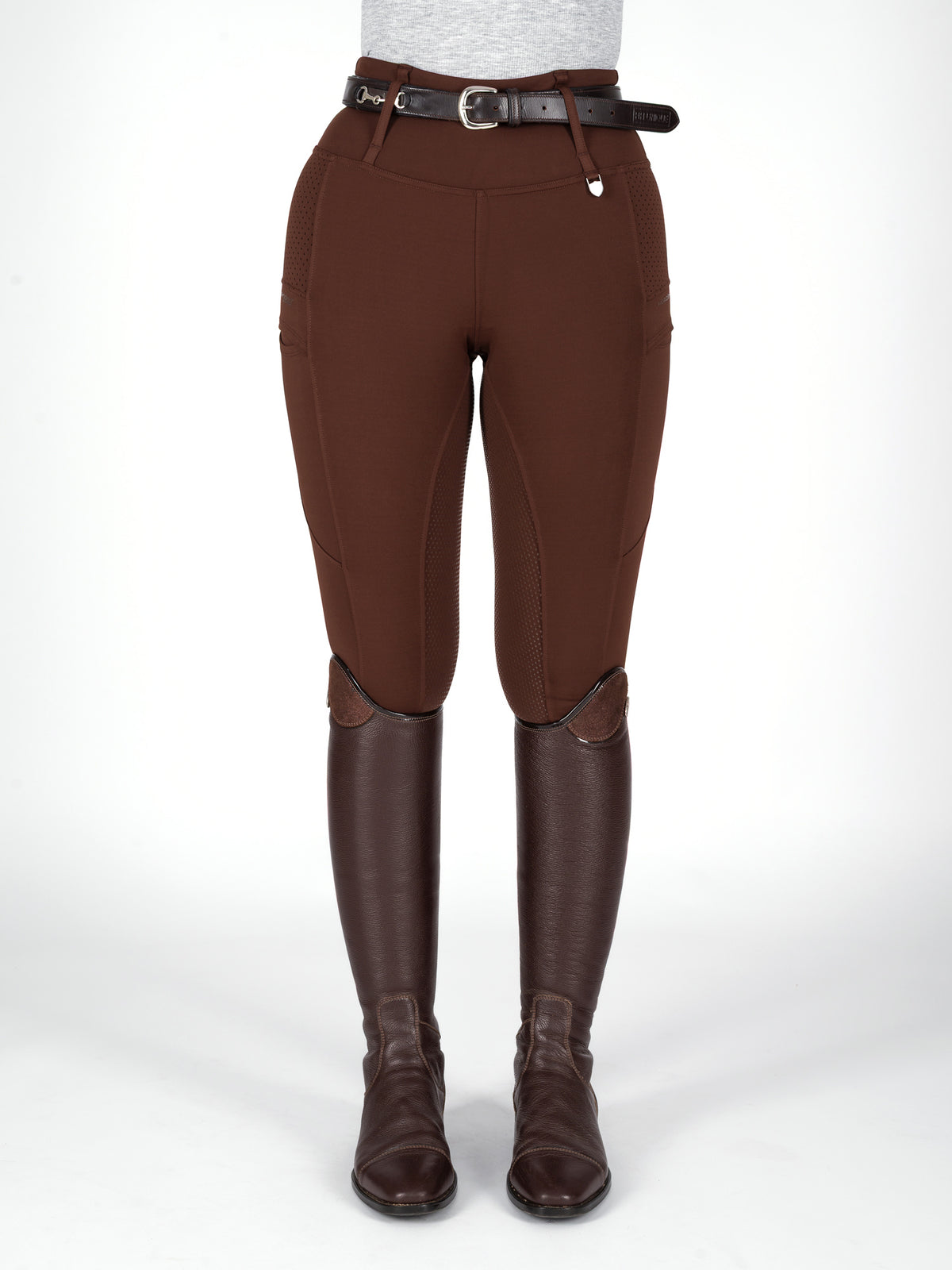 HORZEHOODS® Teddy Brown V-Seam Air2 Riding Leggings - Breathable Equestrian Tights