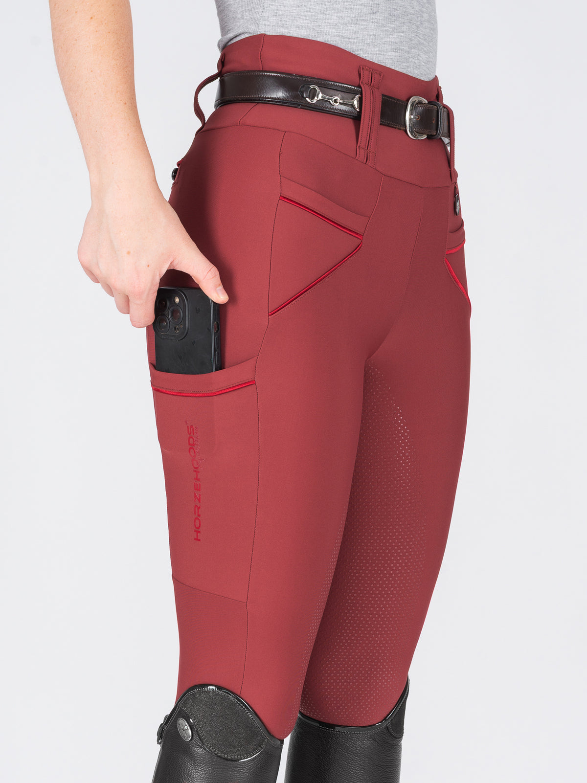 HORZEHOODS® Tabatha Heritage Maroon Breggings - With Pockets
