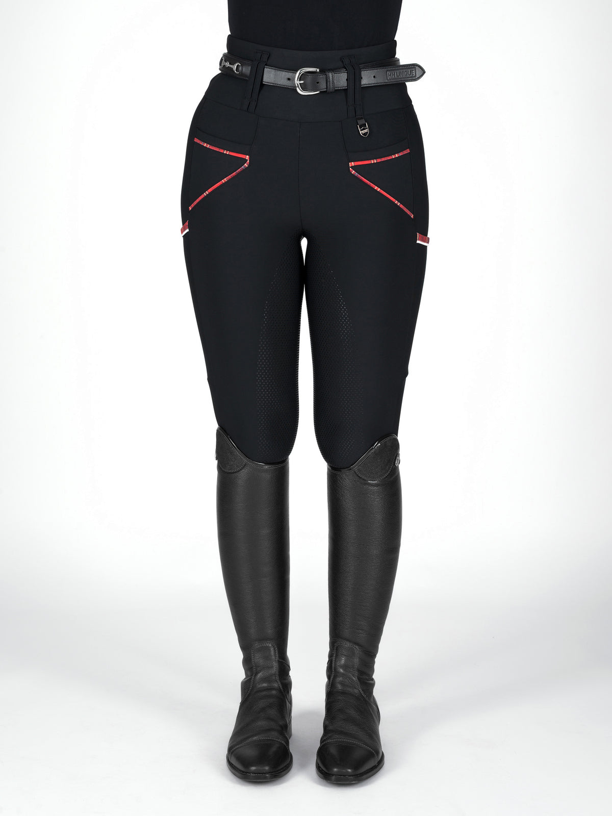 HORZEHOODS® Tabatha Black & Red Tartan Breggings - With Pockets